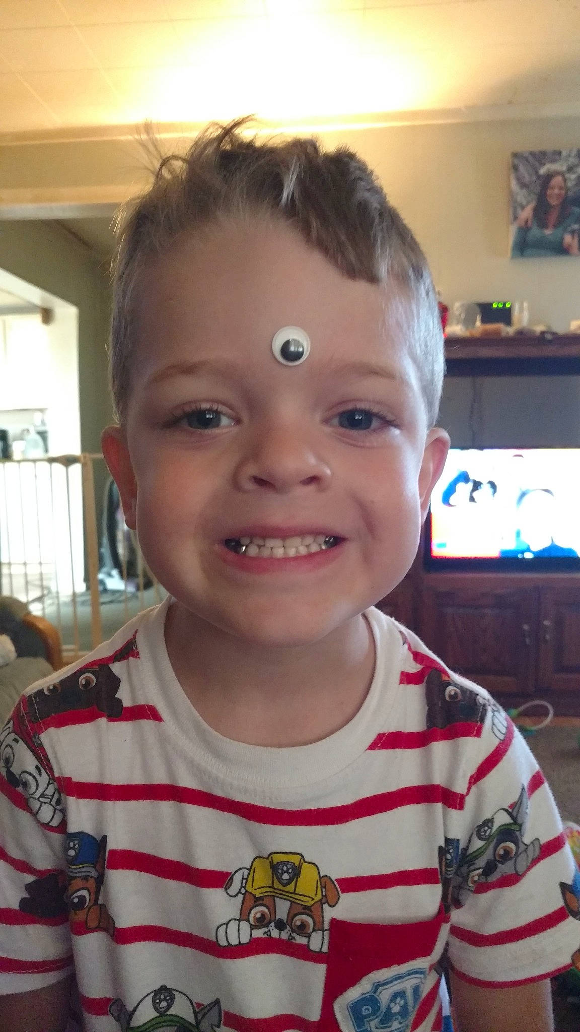 Broderick joined the competition — help win amazing prizes! cheek, child, chin, ear, eyebrow, face, facial_expression, forehead, hair, hairstyle, happy, head, jaw, joy, organ, person, skin, smile, t_shirt, toddler