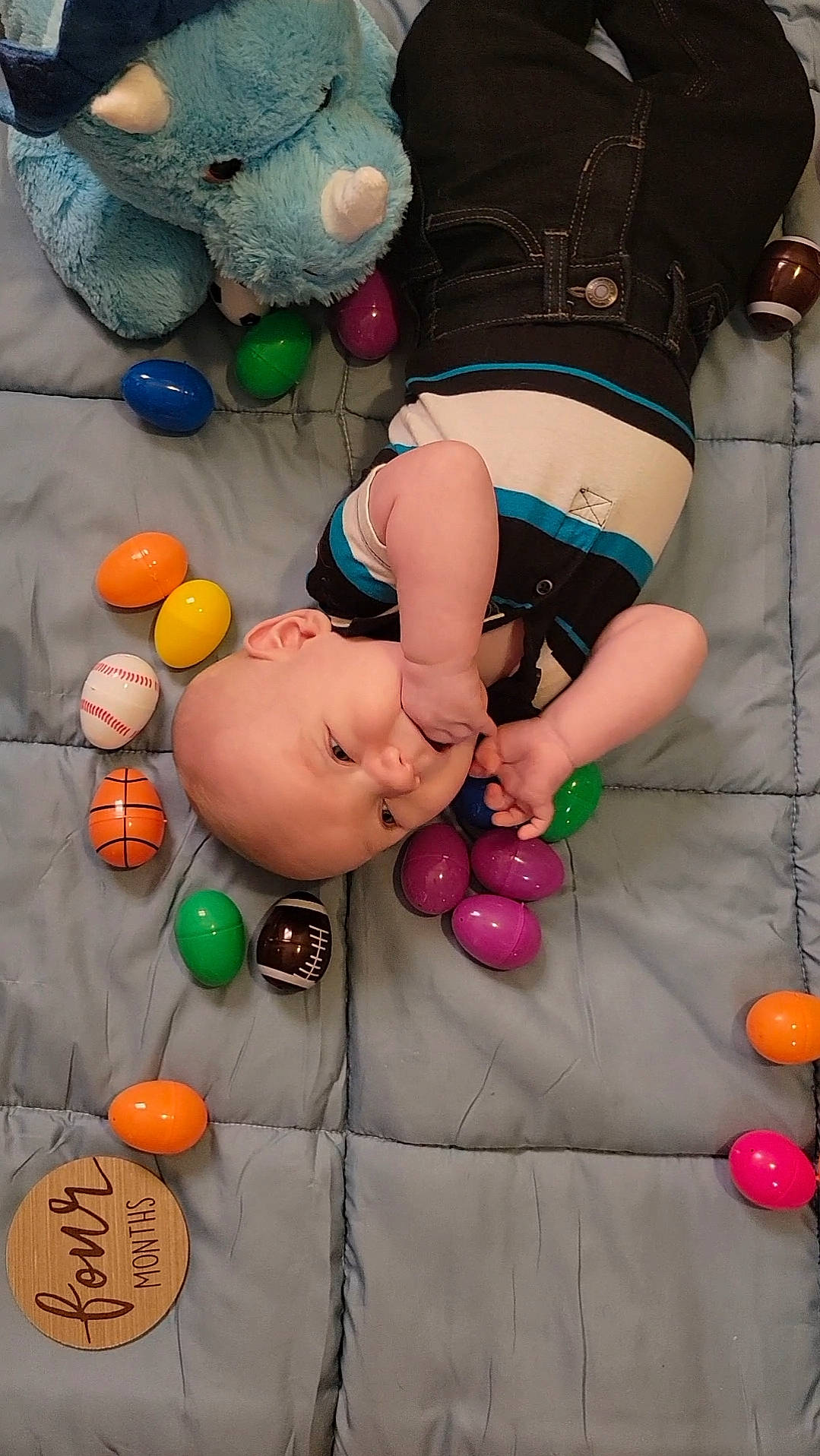 Bentley joined the competition — help win amazing prizes! abdomen, baby, balloon, barefoot, chest, child, foot, fun, human_leg, knee, leisure, party_supply, person, play, shorts, snapshot, stuffed_toy, thigh, toddler, toy