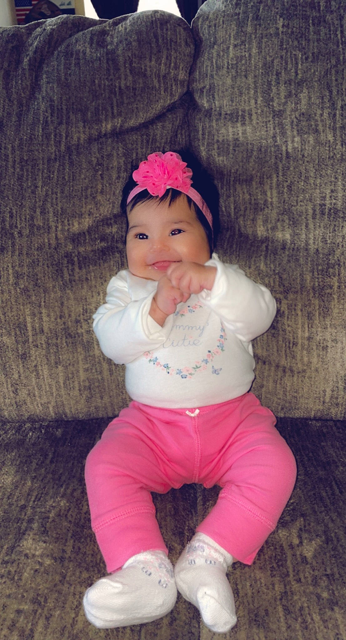 Aribella joined the competition — help win amazing prizes! arm, baby, baby_toddler_clothing, cap, cheek, costume_hat, eye, eyebrow, face, flash_photography, happy, head, headwear, human_body, joy, lip, magenta, person, pink, skin