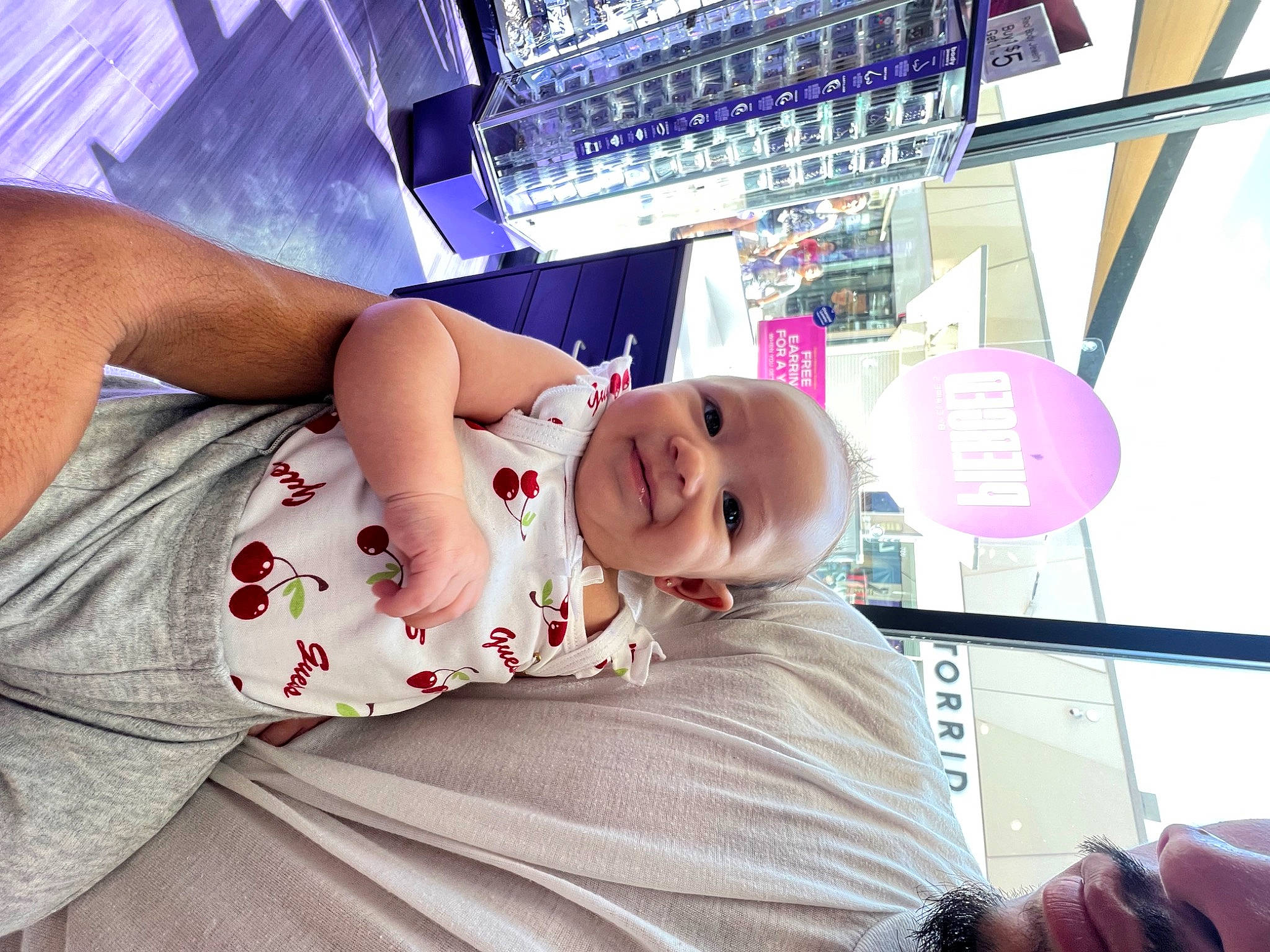 Weslynn joined the competition — help win amazing prizes! baby, baby_toddler_clothing, child, comfort, couch, event, fun, happy, hat, joy, leisure, linens, magenta, pattern, person, pink, room, skin, smile, t_shirt