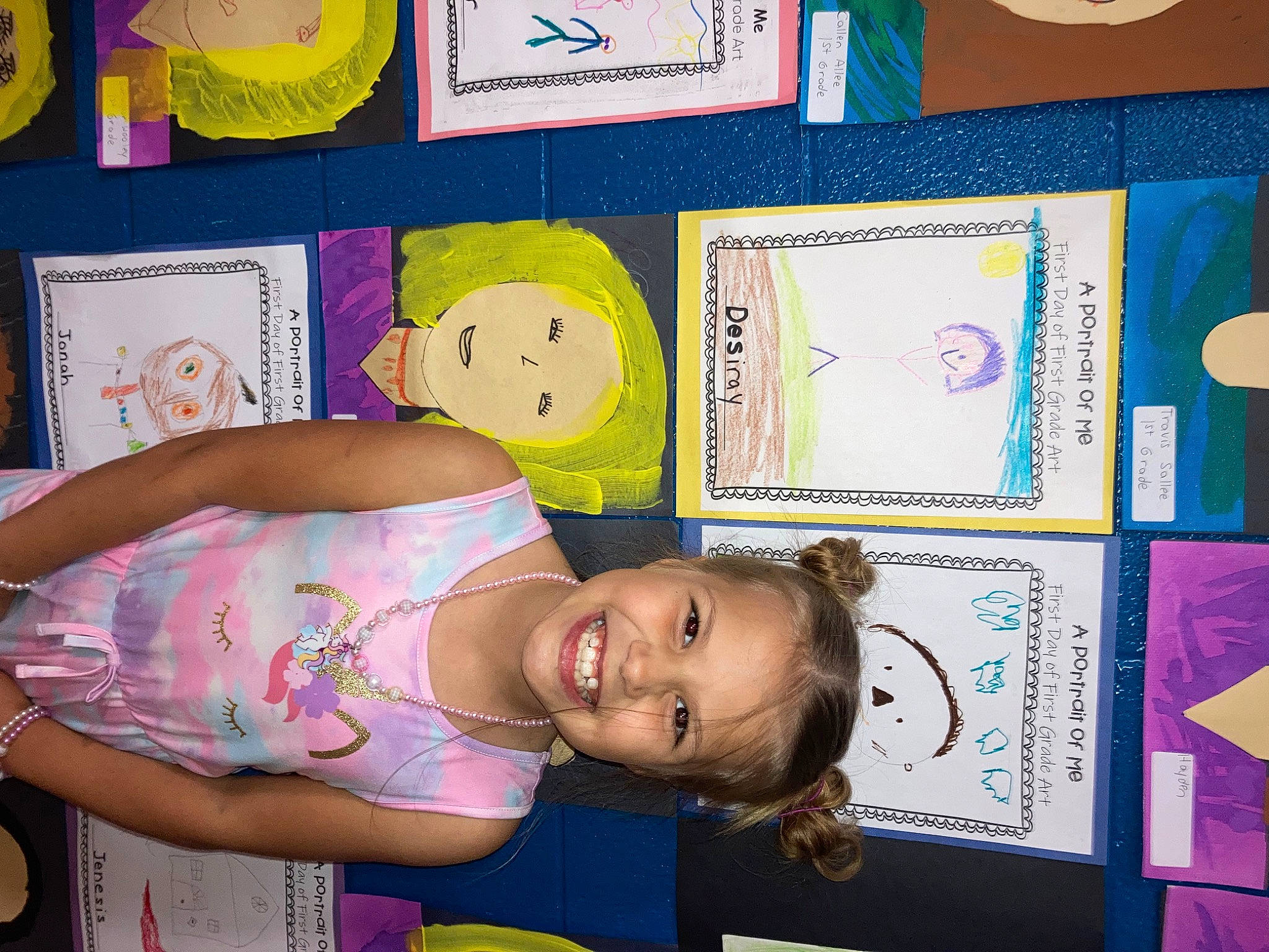 Desiray is registered to the contest to win money with this photo: art, child, font, fun, happy, joy, magenta, paper, paper_product, pattern, person, room, smile, toddler, visual_arts, yellow