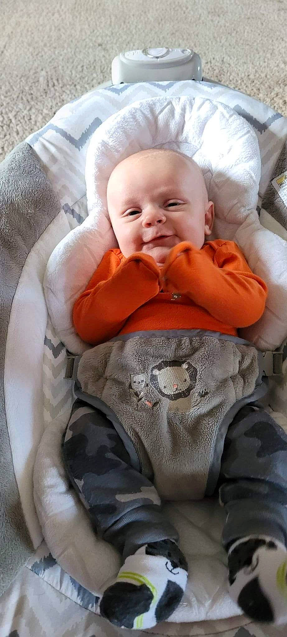 Brantley joined the competition — help win amazing prizes! baby, baby_toddler_clothing, cheek, child, comfort, eye, eyebrow, finger, happy, head, iris, linens, mouth, nose, person, sitting, skin, sleeve, smile, textile