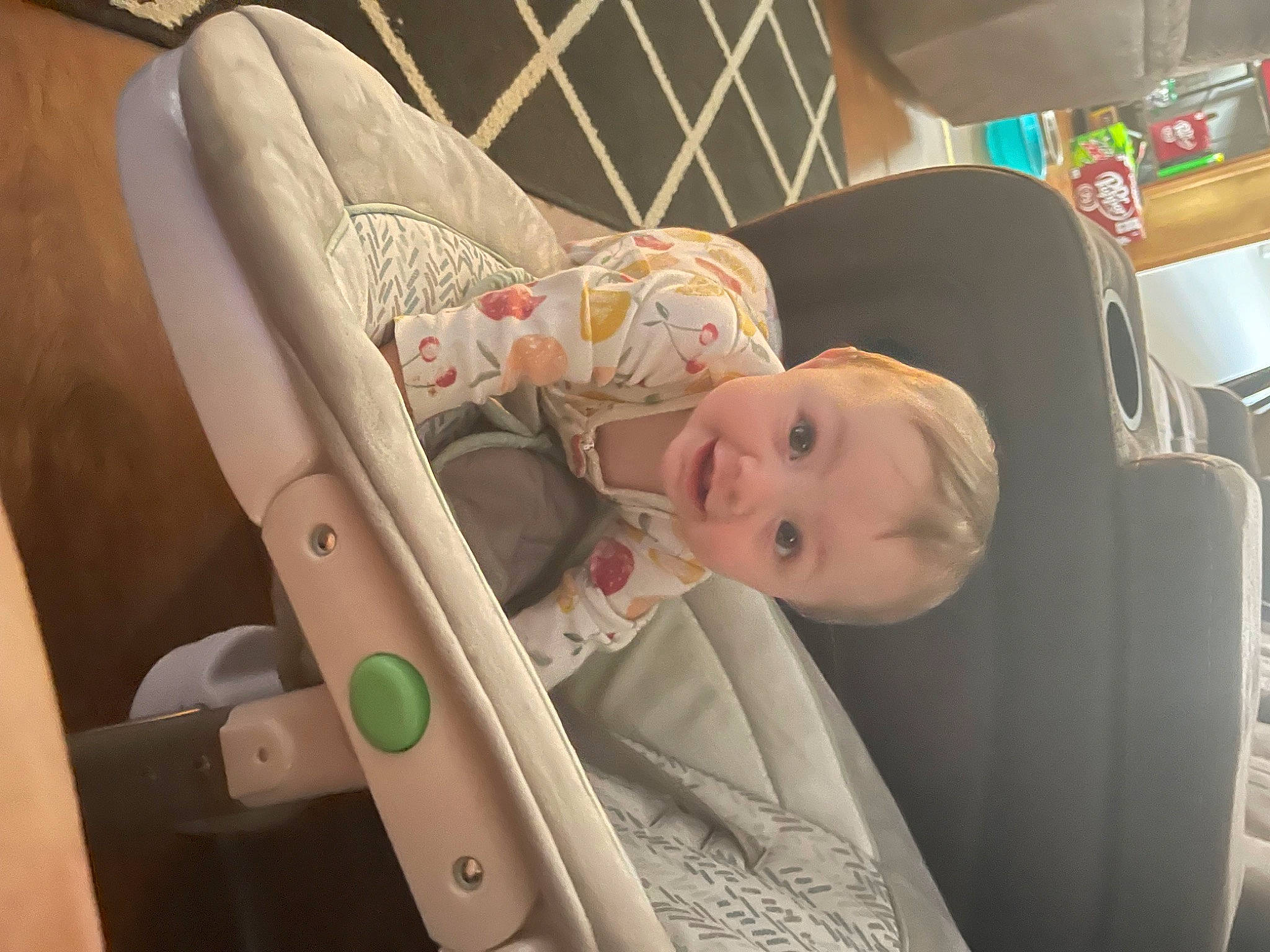Aubree joined the competition — help win amazing prizes! baby, baby_carriage, baby_products, baby_safety, baby_toddler_clothing, baby_toys, car_seat, chair, child, comfort, fun, human_body, infant_bed, mouth, person, room, service, sitting, skin, toddler