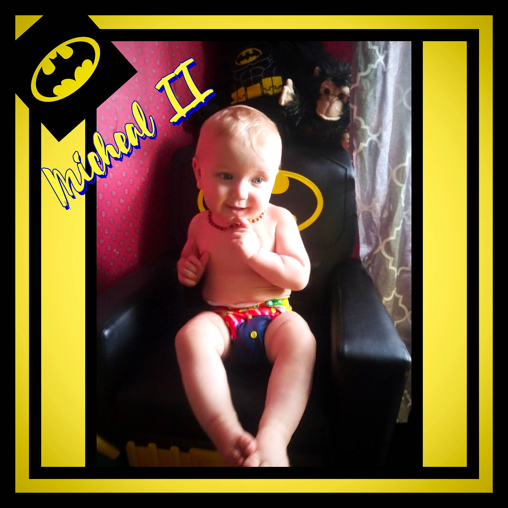 Micheal joined the competition — help win amazing prizes! child, finger, person, photo_caption, photography, picture_frame, toddler, yellow