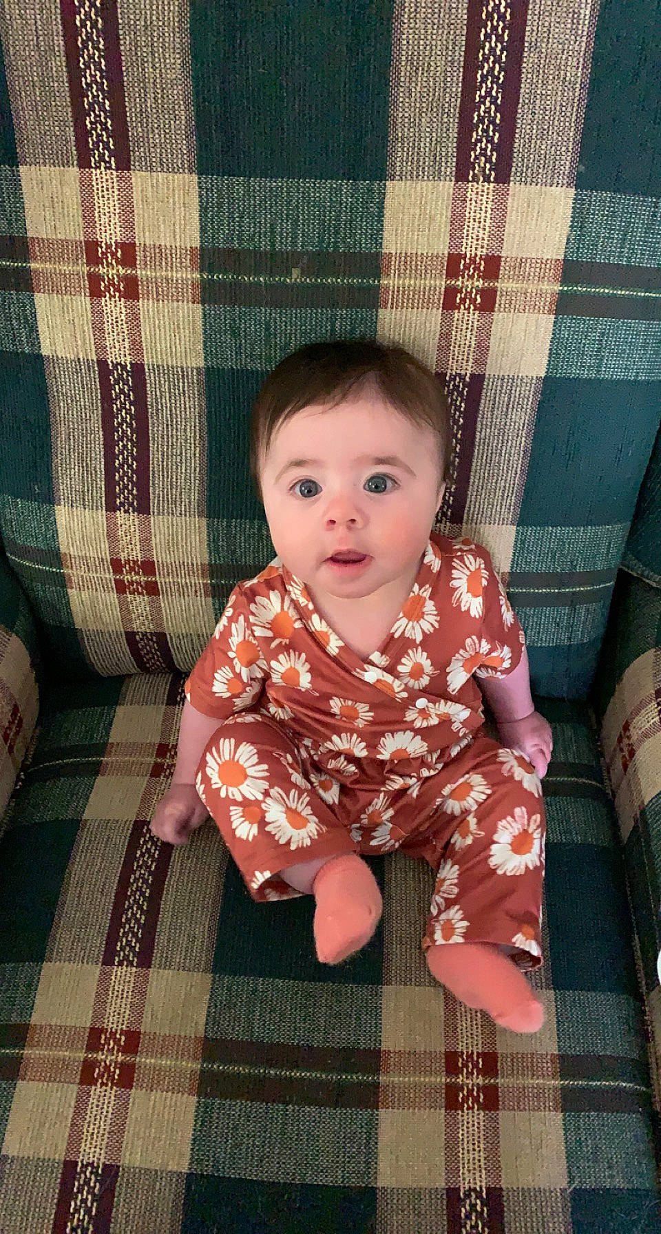 Lakelyn is registered to the contest to win money with this photo: baby, baby_toddler_clothing, blue, cheek, chin, eye, floor, flooring, green, hair, head, human_body, iris, line, person, red, skin, sleeve, textile, toddler