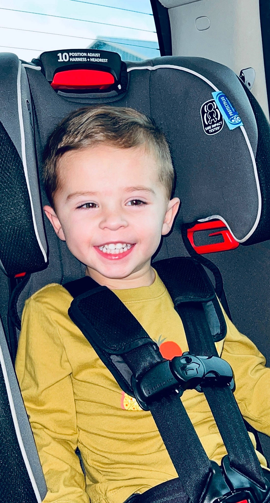 Arie joined the competition — help win amazing prizes! auto_part, automotive_design, baby_carriage, baby_products, baby_safety, baby_toddler_clothing, car_seat, child, electric_blue, flash_photography, fun, happy, hearing, joy, lifejacket, motor_vehicle, person, personal_protective_equipment, smile, strap