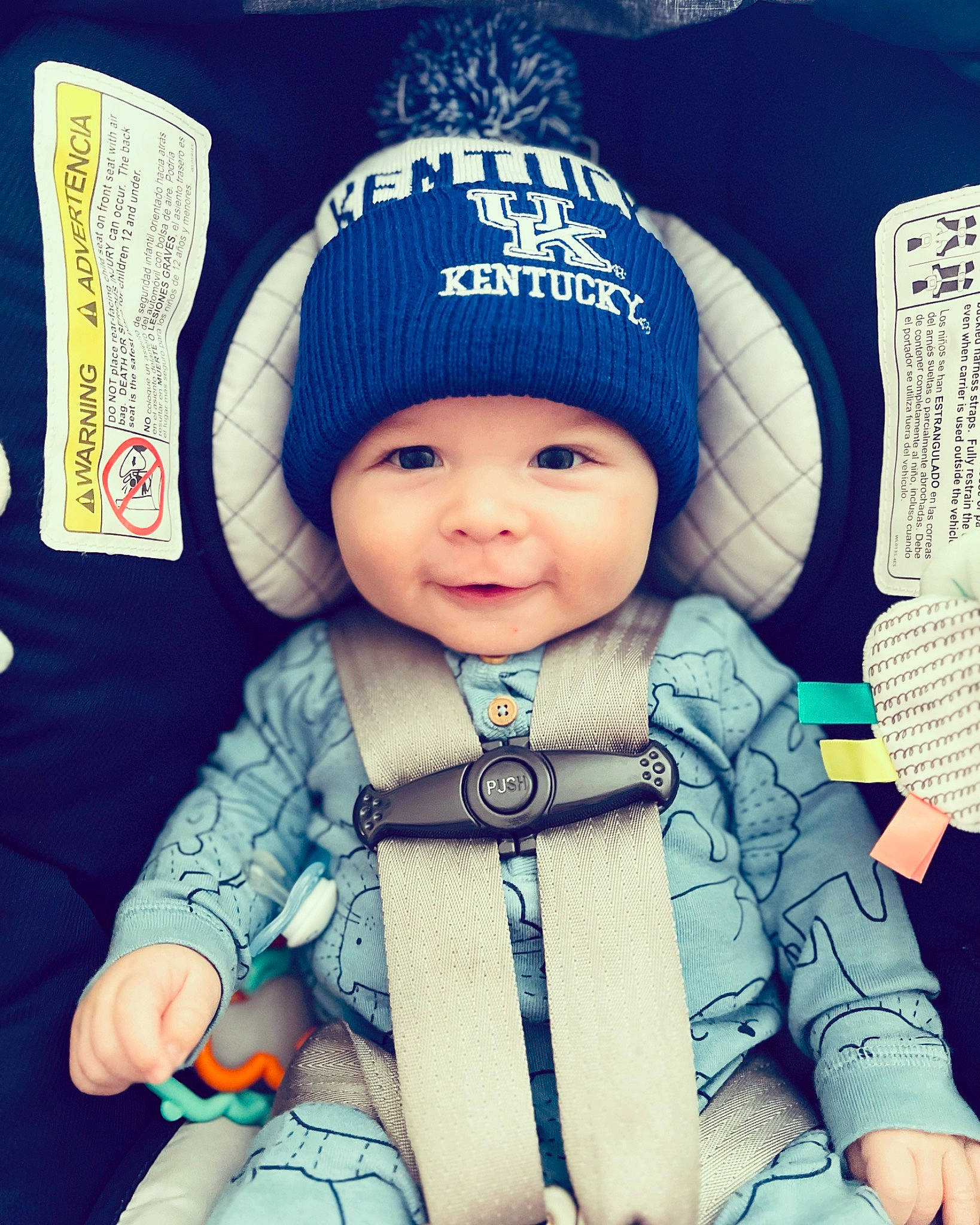Charlie joined the competition — help win amazing prizes! baby, baby_toddler_clothing, baseball_cap, cap, child, cloud, cool, costume_hat, electric_blue, eye, happy, hat, headwear, jacket, knit_cap, outerwear, person, product, sleeve, smile