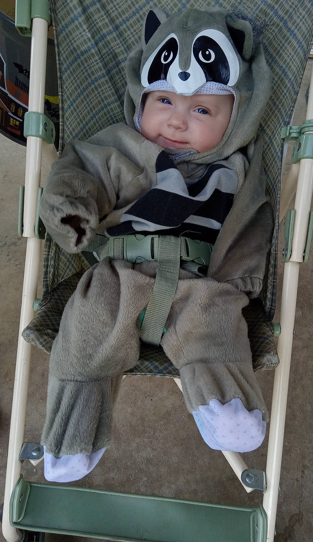 Madelyn joined the competition — help win amazing prizes! baby, baby_carriage, baby_products, baby_safety, baby_toddler_clothing, cheek, child, comfort, fun, fur, headgear, headwear, hood, hoodie, human_body, jacket, person, personal_protective_equipment, sitting, smile