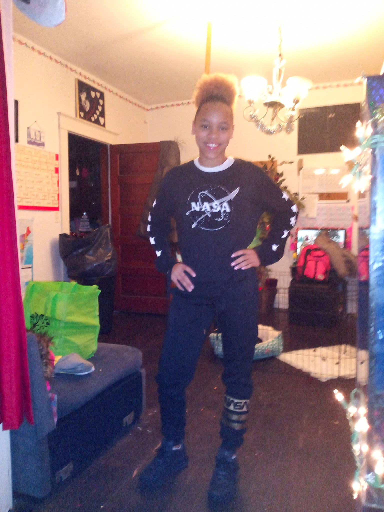 Aliza joined the competition — help win amazing prizes! active_pants, boot, holiday, houseplant, interior_design, joy, knee, knee_high_boot, leg, leggings, light_fixture, lighting, long_sleeved_t_shirt, person, picture_frame, riding_boot, sweatpant, tights