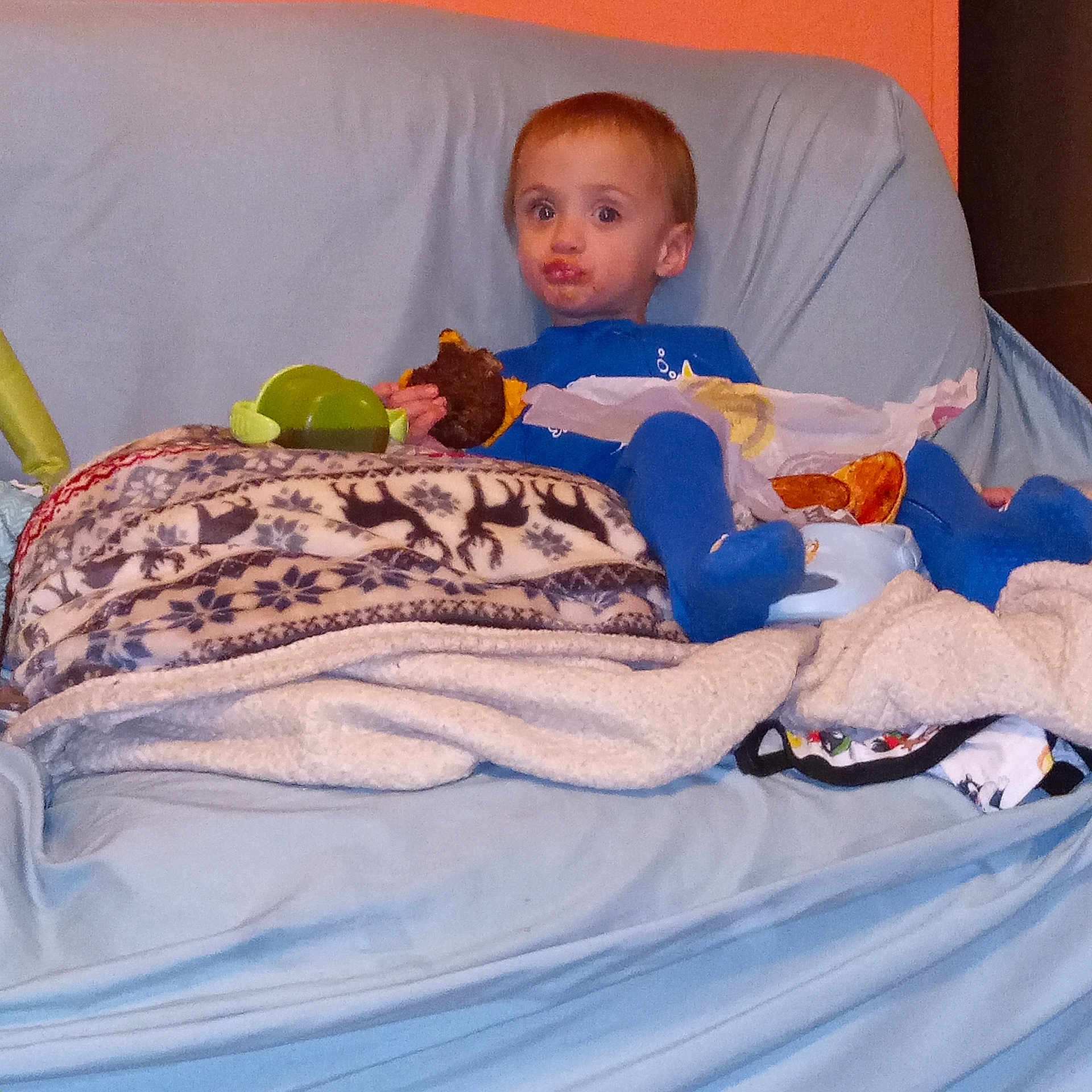 Callen is registered to the contest to win money with this photo: architecture, baby, bed, blanket, bodypart, bread, couch, cushion, face, finger, food, fruit, furniture, hand, head, homedecor, linen, person, plant, produce
