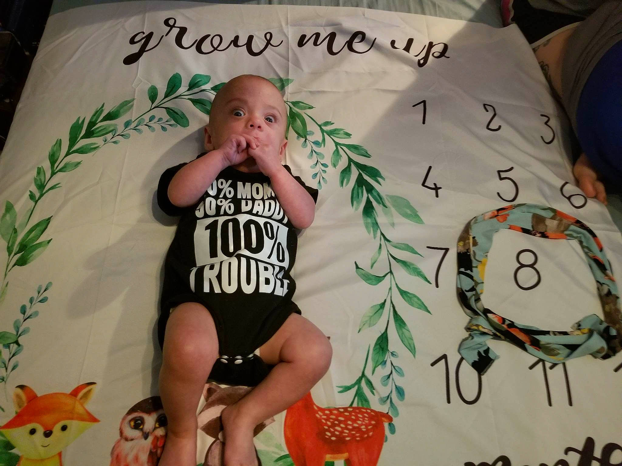 Callen is registered to the contest to win money with this photo: child, cool, design, event, font, fun, happy, linens, mammal, pattern, person, room, shorts, sleeve, sportswear, t_shirt, textile, thigh, toddler, visual_arts