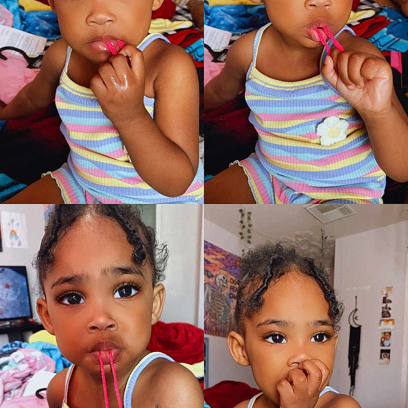 Kaizi is registered to the contest to win money with this photo: bodypart, brush, child, cosmetics, device, face, female, finger, food, furniture, girl, hand, head, lipstick, person, photography, portrait, sweets, tool, toothbrush