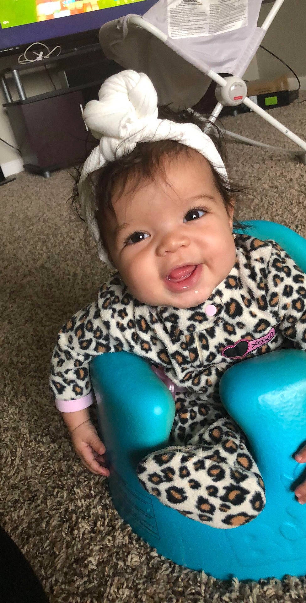 Yasmeen is registered to the contest to win money with this photo: baby_products, child, day, fun, headgear, infant, person, play, product, sitting, smile, toddler