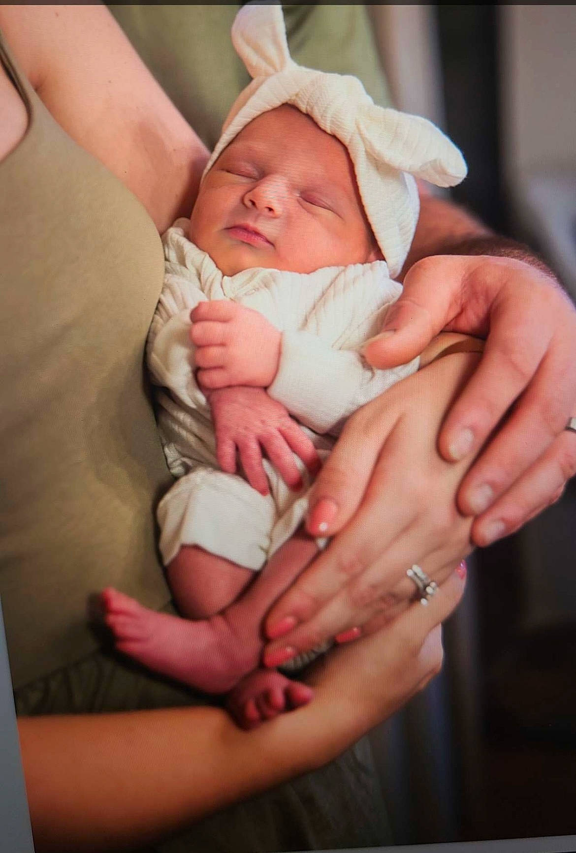 Harper joined the competition — help win amazing prizes! baby, baby_products, baby_sleeping, baby_toddler_clothing, cheek, child, comfort, event, finger, flesh, gesture, happy, human_leg, nail, person, sitting, skin, stomach, thumb, toddler