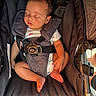 Mason joined the competition — help win amazing prizes! newborn, baby, sleeping, stroller, car_seat, harness, infant, portrait, indoors, seated, white_clothing, bare_feet, closed_eyes, peaceful, child, transportation, fabric, safety_belt, cushioned_seat, photography