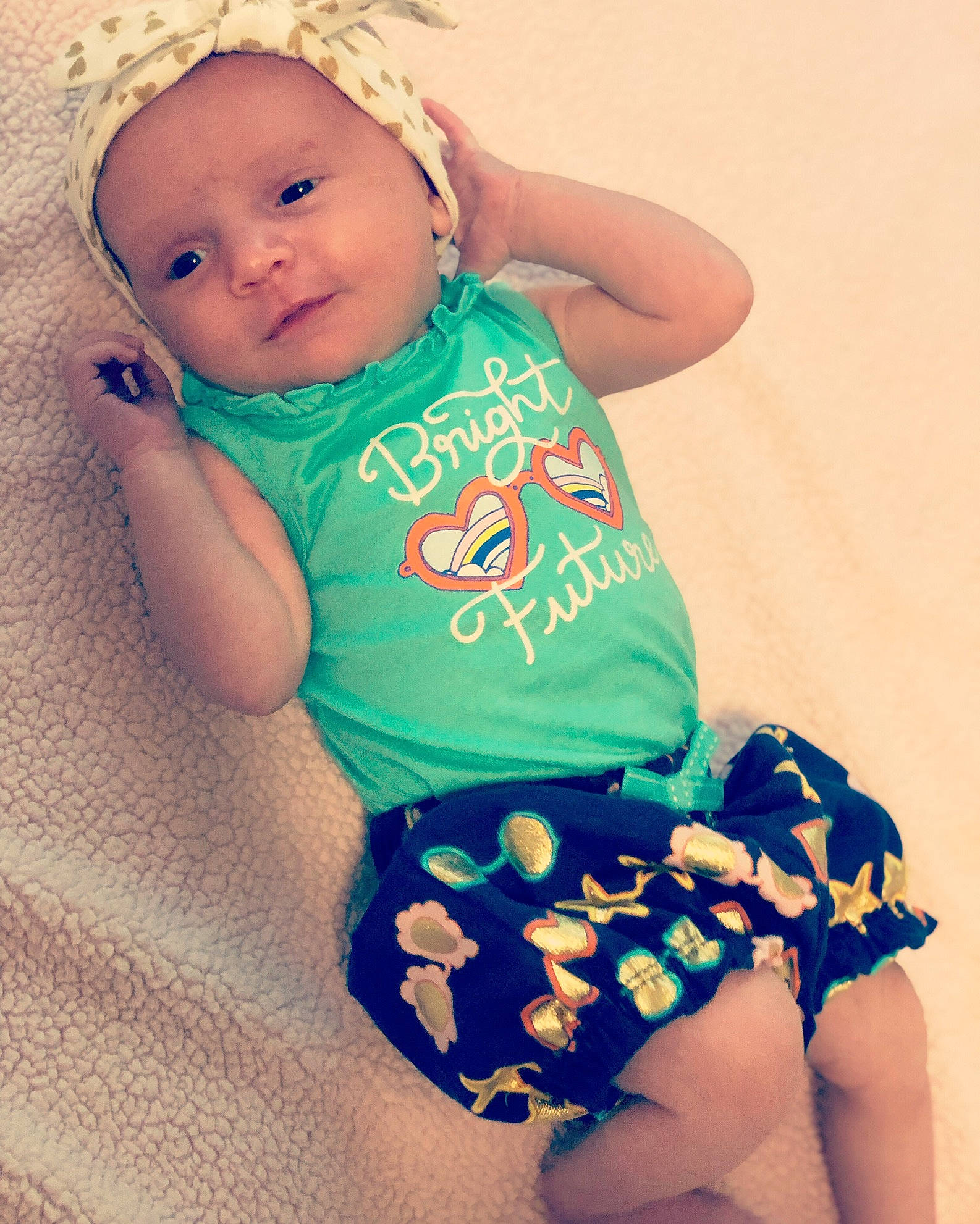 Allayah joined the competition — help win amazing prizes! arm, baby, baby_products, baby_toddler_clothing, beauty, blue, cheek, child, diaper, eye, hair_accessory, head, headgear, joint, leg, person, product, skin, smile, toddler