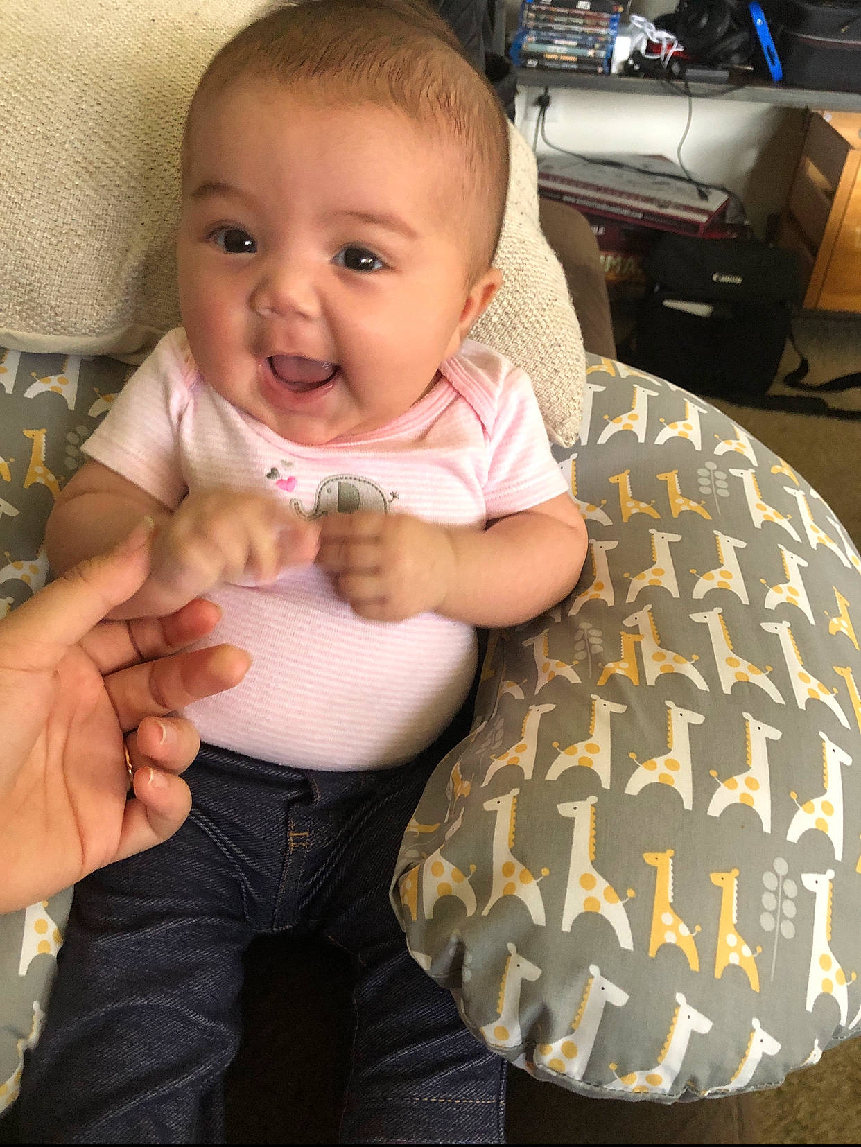 Nora joined the competition — help win amazing prizes! baby, cheek, child, family, person, play, skin, smile, toddler