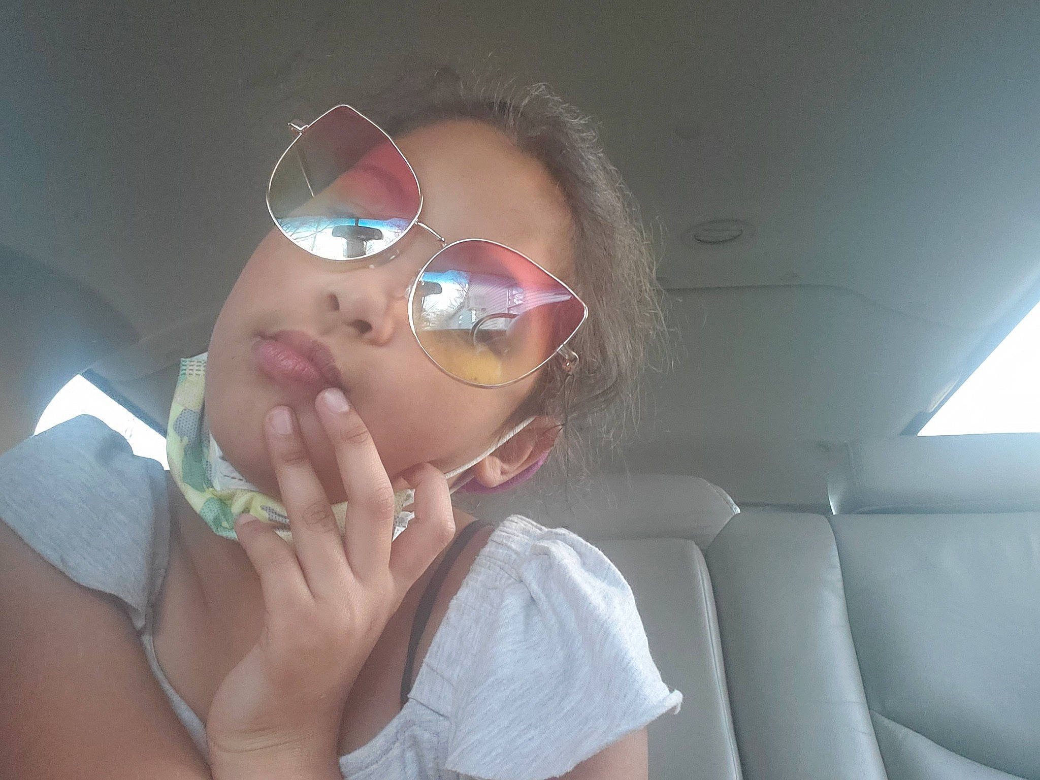 Janelle is registered to the contest to win money with this photo: comfort, cool, ear, eyewear, finger, flash_photography, fun, gesture, glasses, goggles, hand, lip, mouth, nail, neck, person, shoulder, skin, sunglasses, thumb