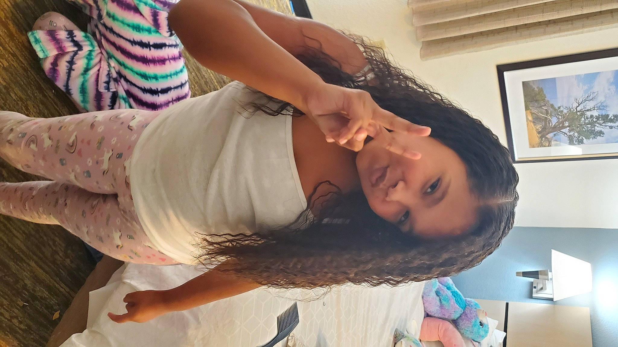 Janiyah is registered to the contest to win money with this photo: abdomen, black_hair, chest, elbow, eyelash, fashion_design, fun, happy, human_leg, joint, long_hair, mouth, neck, person, picture_frame, shoulder, smile, thigh, trunk, waist