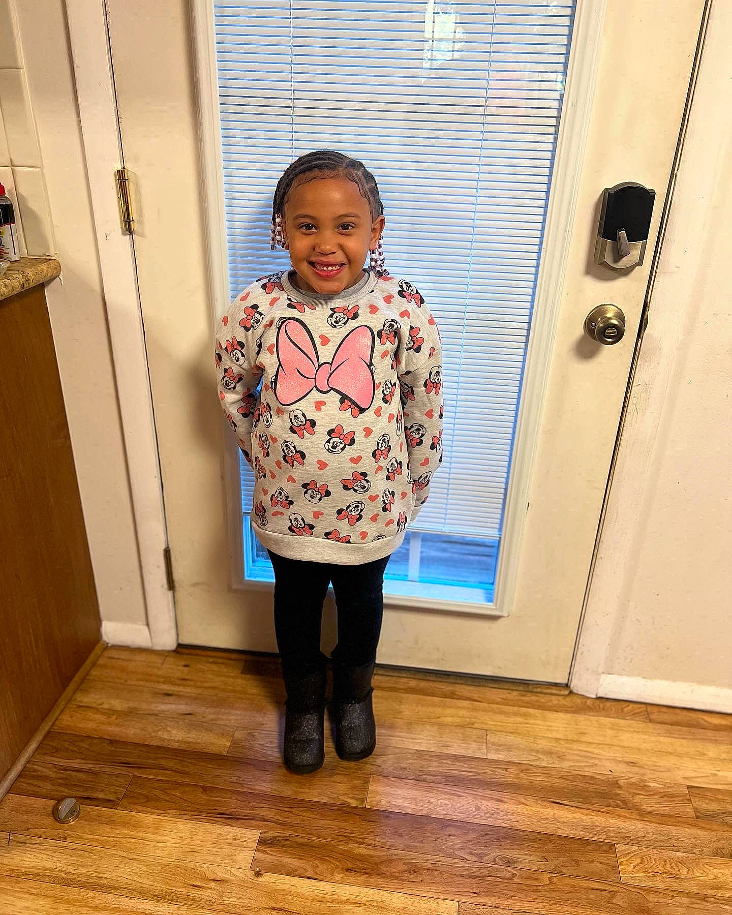 Aaliyah joined the competition — help win amazing prizes! baby_toddler_clothing, door, electric_blue, fashion_design, floor, flooring, happy, hardwood, home_door, house, joy, laminate_flooring, pattern, person, sleeve, smile, toddler, varnish, window, wood