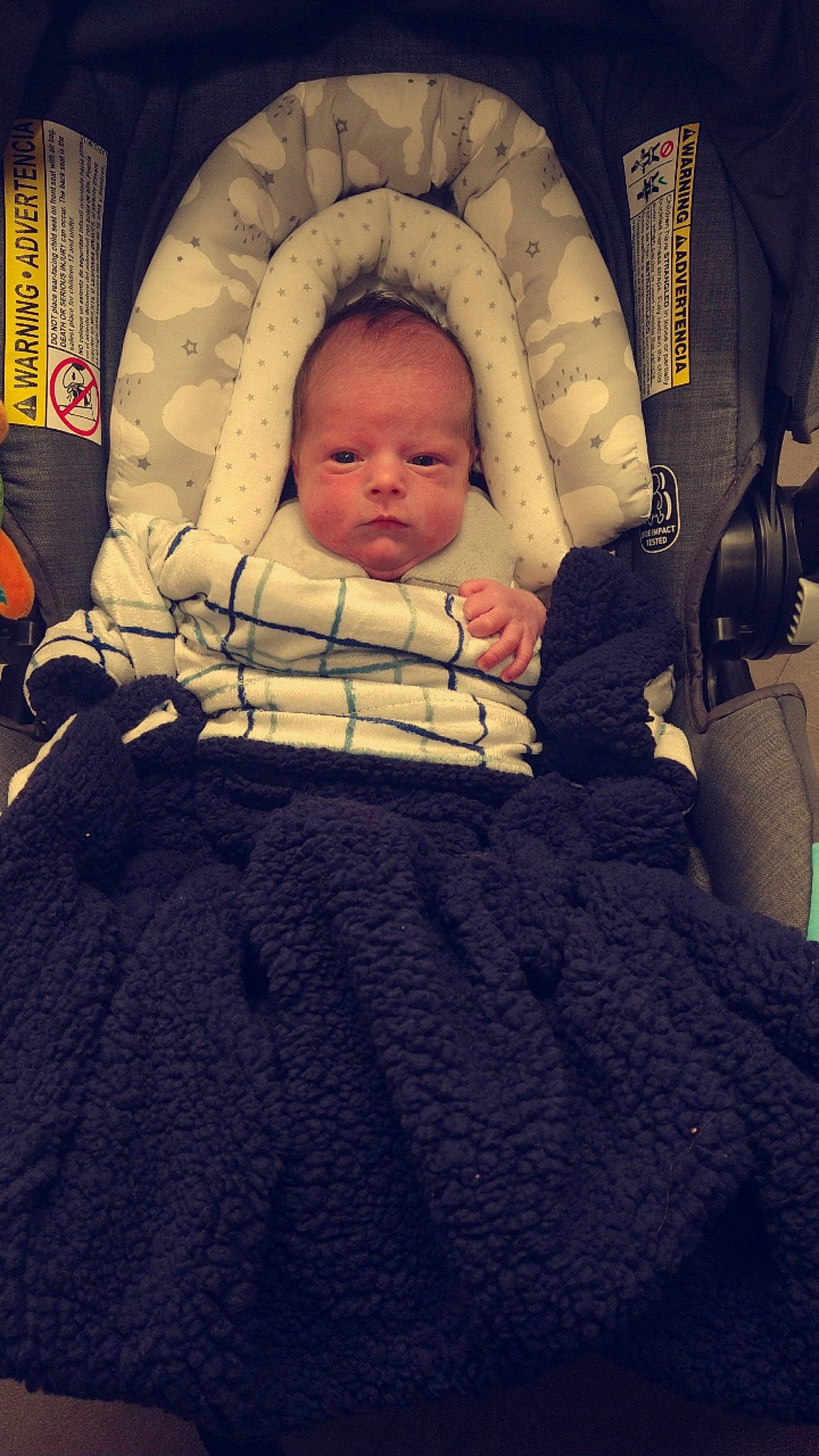 Roman is registered to the contest to win money with this photo: baby, baby_carriage, baby_products, baby_safety, baby_sleeping, baby_toddler_clothing, bedtime, cheek, child, comfort, darkness, infant_bed, linens, pattern, person, room, sitting, textile, thumb, tints_and_shades