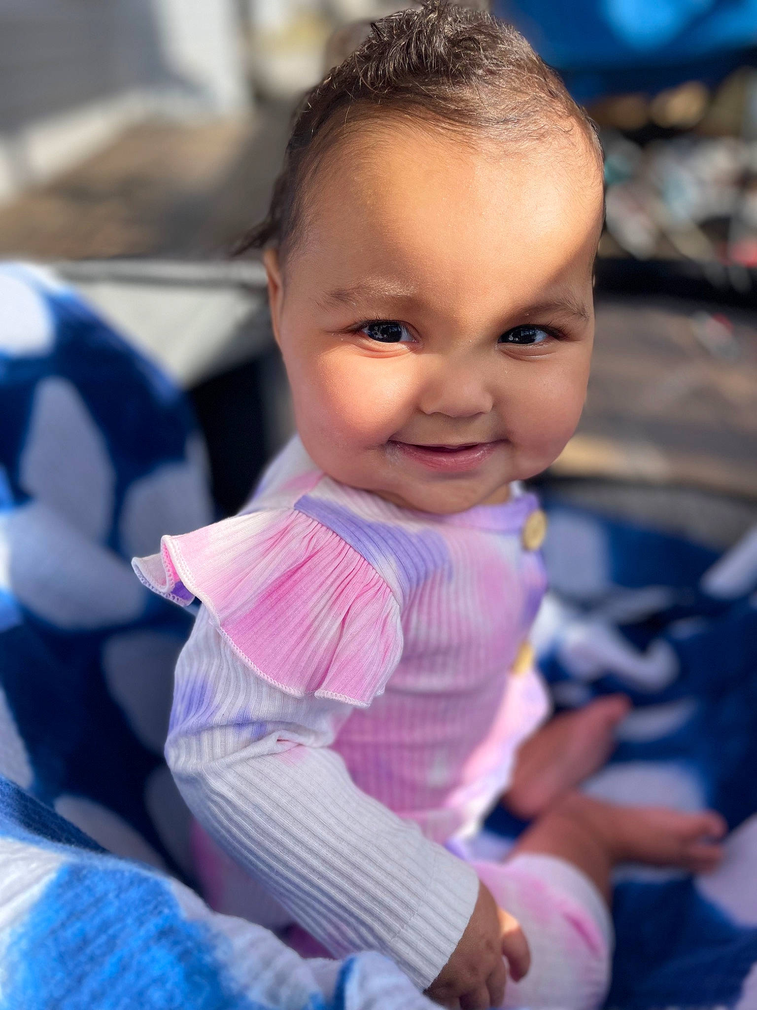 Kobi Milan is registered to the contest to win money with this photo: baby, baby_products, baby_toddler_clothing, blond, cheek, child, chin, electric_blue, fun, gesture, happy, iris, joy, leisure, lip, nose, person, sitting, skin, smile