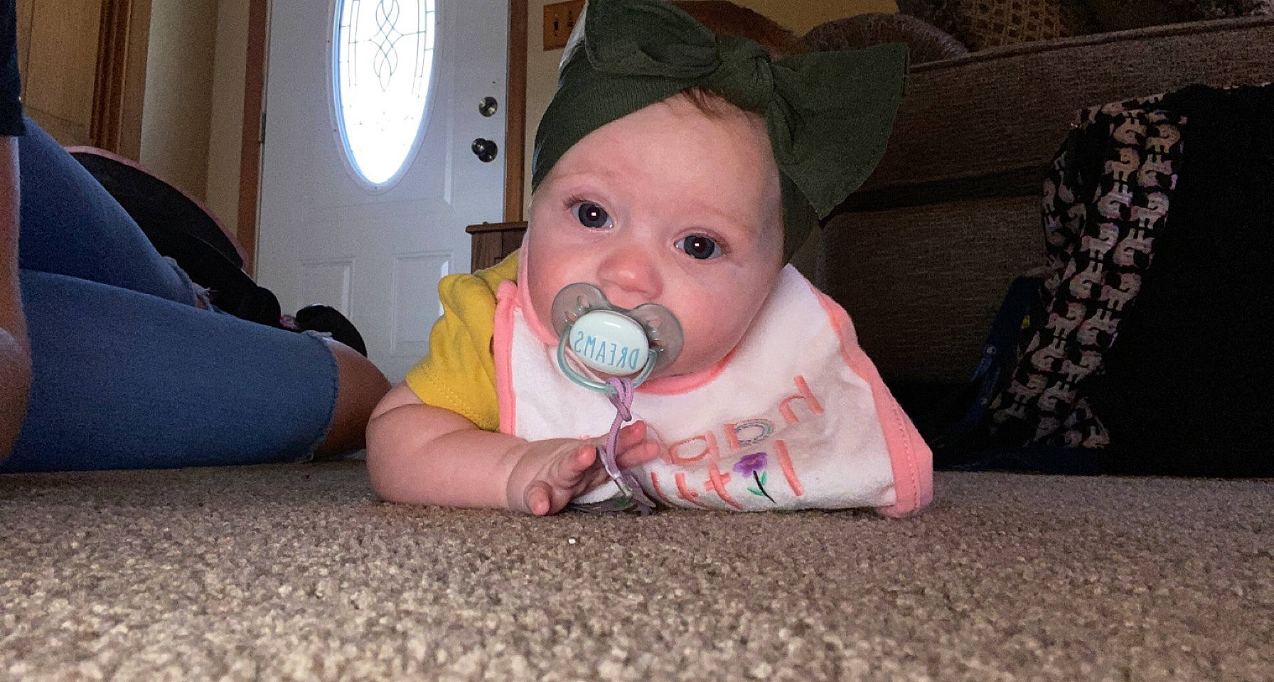 Brooklynn joined the competition — help win amazing prizes! baby, baby_products, baby_toddler_clothing, carmine, cheek, child, chin, comfort, curtain, flooring, fun, lap, mouth, nose, person, room, sitting, skin, toddler, tummy_time