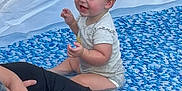Paityn joined the competition — help win amazing prizes! adult, baby, black_shorts, blonde_hair, blue_pattern, casual, child, cute, fun, happy, indoor, joyful, legs, light, person, playing, sitting, skin, smiling, surface
