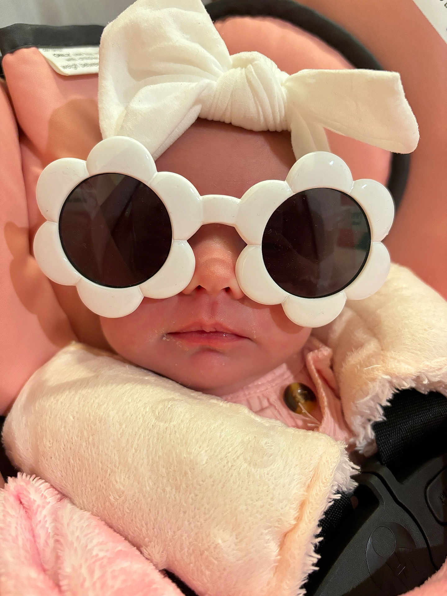 Aaliyah joined the competition — help win amazing prizes! accessories, baby, beverage, bodypart, clothing, coffee, coffeecup, cushion, face, finger, glasses, hand, hat, head, homedecor, newborn, person, photography, portrait, sunglasses