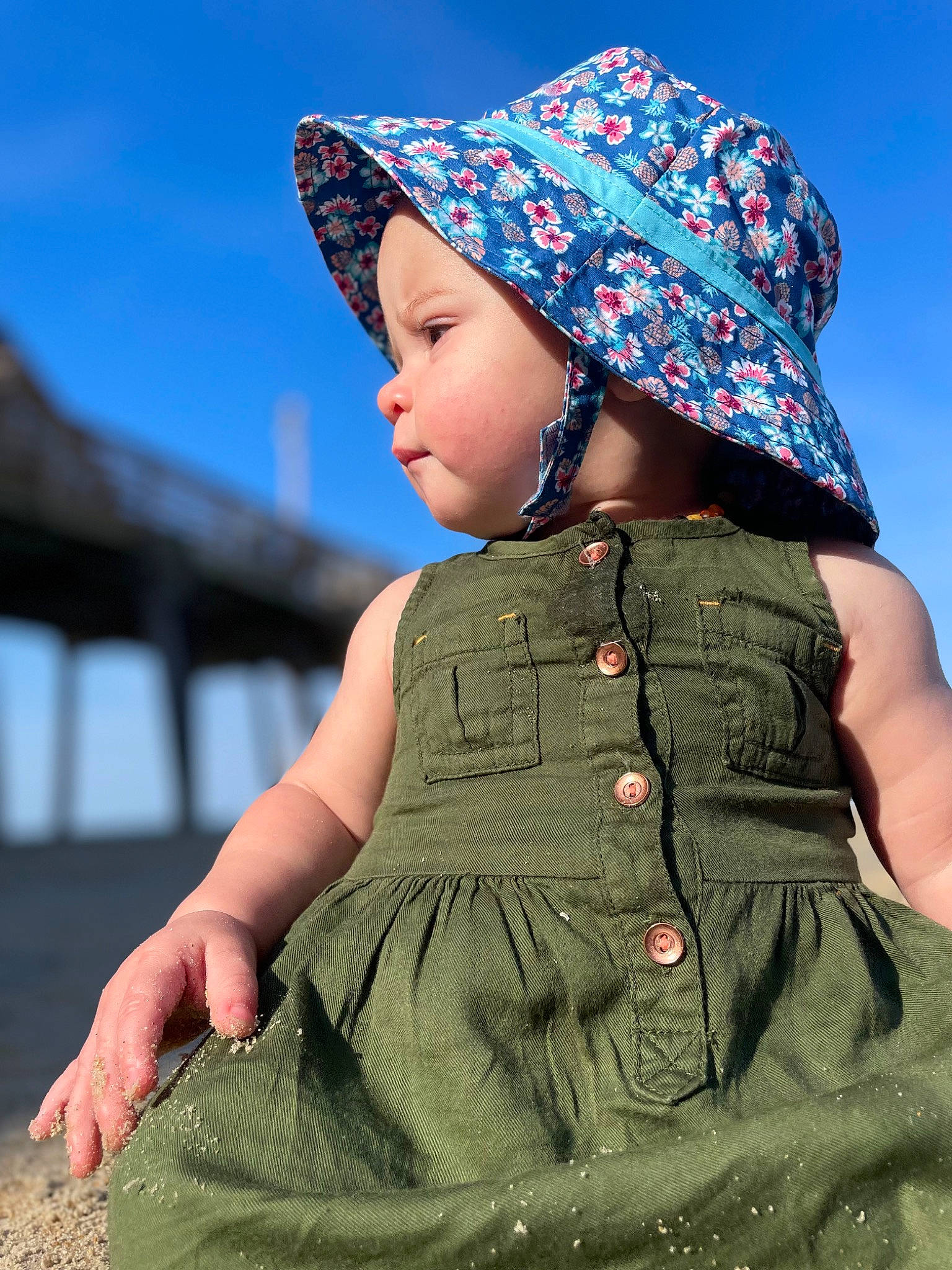 Helen joined the competition — help win amazing prizes! baby_toddler_clothing, blue, day_dress, flash_photography, grass, hairstyle, hat, headgear, headwear, outerwear, people_in_nature, person, pink, skin, sky, sleeve, standing, street_fashion, sun_hat, toddler
