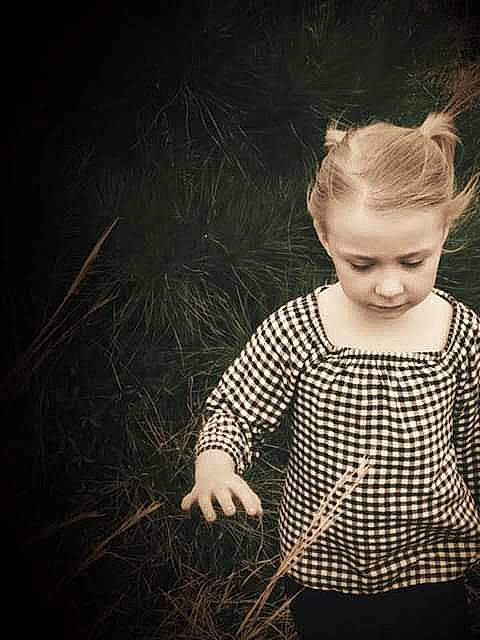 Renee is registered to the contest to win money with this photo: blond, child, darkness, eyewear, flash_photography, fun, gesture, grass, hairstyle, happy, head, monochrome, monochrome_photography, pattern, people_in_nature, person, plaid, sitting, tints_and_shades, toddler