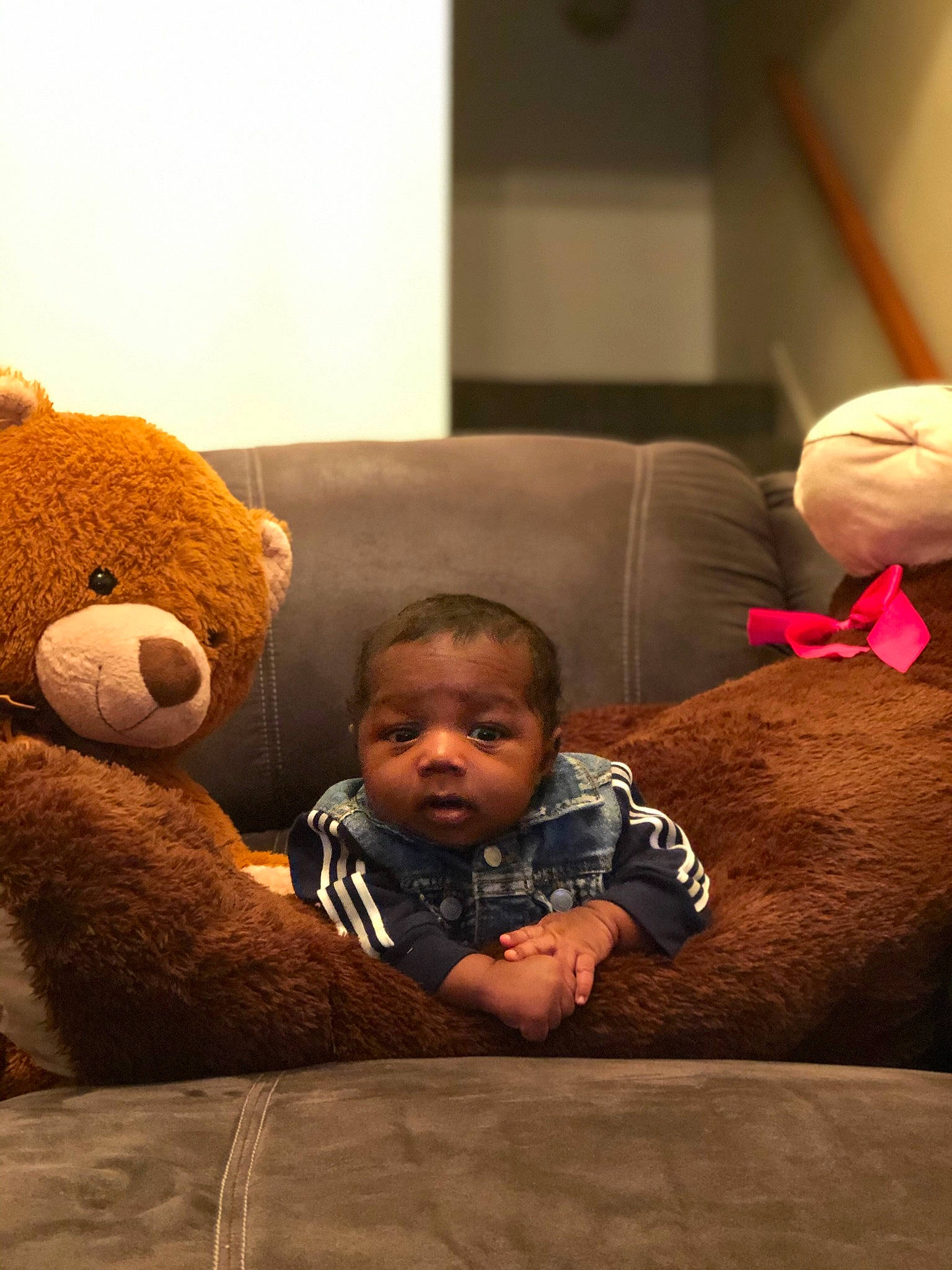 Jamari joined the competition — help win amazing prizes! baby, child, person, plush, stuffed_toy, teddy_bear, toddler, toy