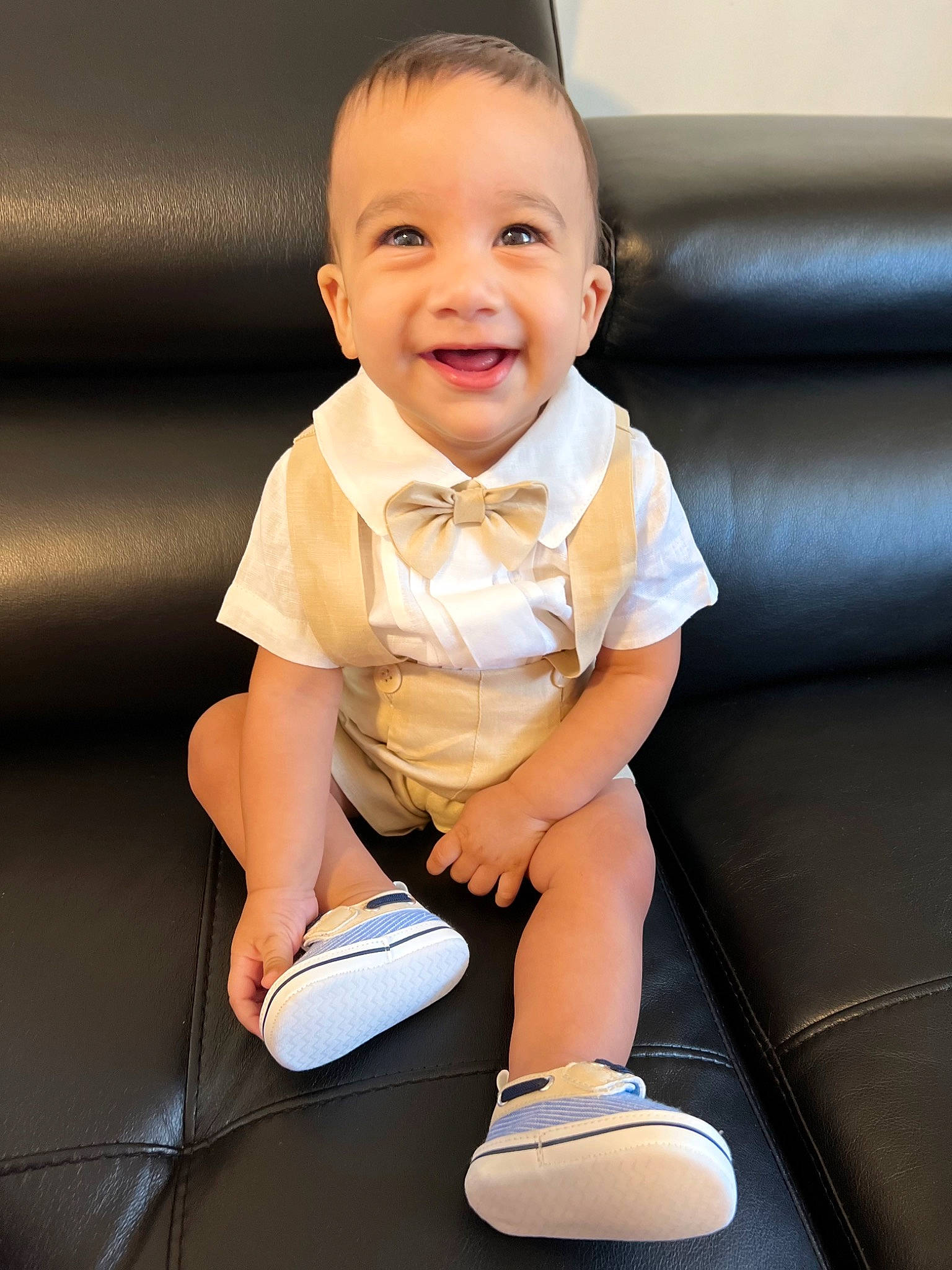 Mateo joined the competition — help win amazing prizes! arm, baby, baby_toddler_clothing, cheek, eye, face, flash_photography, happy, head, human_body, joy, knee, person, shorts, skin, sleeve, smile, sneakers, t_shirt, thigh