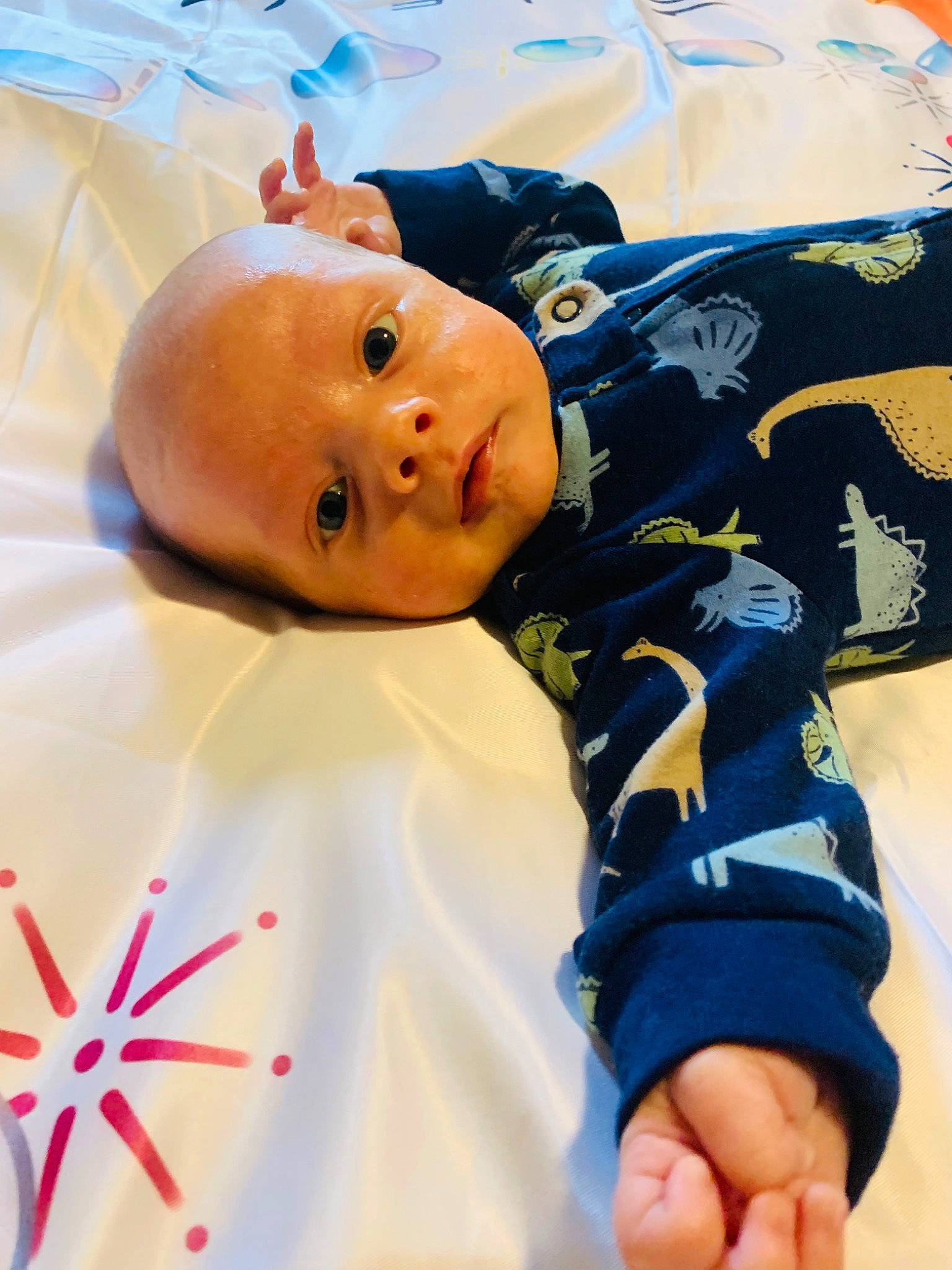 Jaydan joined the competition — help win amazing prizes! art, baby, baby_products, baby_toddler_clothing, bedding, blue, cheek, child, electric_blue, finger, happy, hat, linens, pattern, person, room, sleeve, thumb, toddler, toy