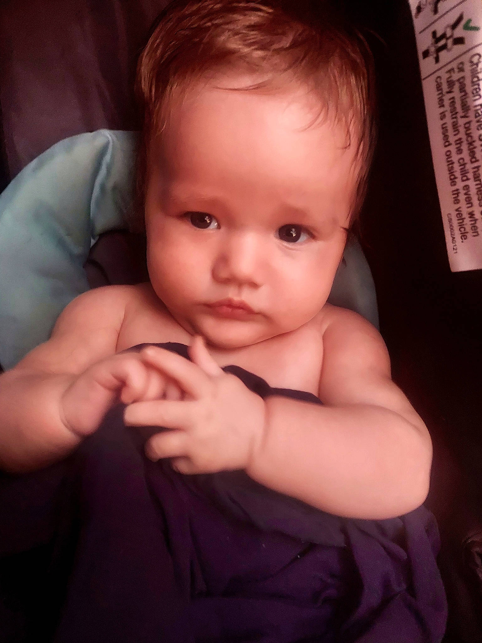 Gage is registered to the contest to win money with this photo: arm, baby, cheek, chin, ear, eye, eyebrow, eyelash, finger, flash_photography, gesture, hair, hand, iris, lip, mouth, neck, nose, person, skin