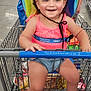 Gwendolyn joined the competition — help win amazing prizes! casual_clothing, child, child_seat, earrings, floor_tiles, groceries, happy_child, indoor, metal_cart, person, pink_shoes, rainbow_hat, retail_environment, retail_store, shopping, shopping_cart, smiling, store_interior, summer_outfit, toddler