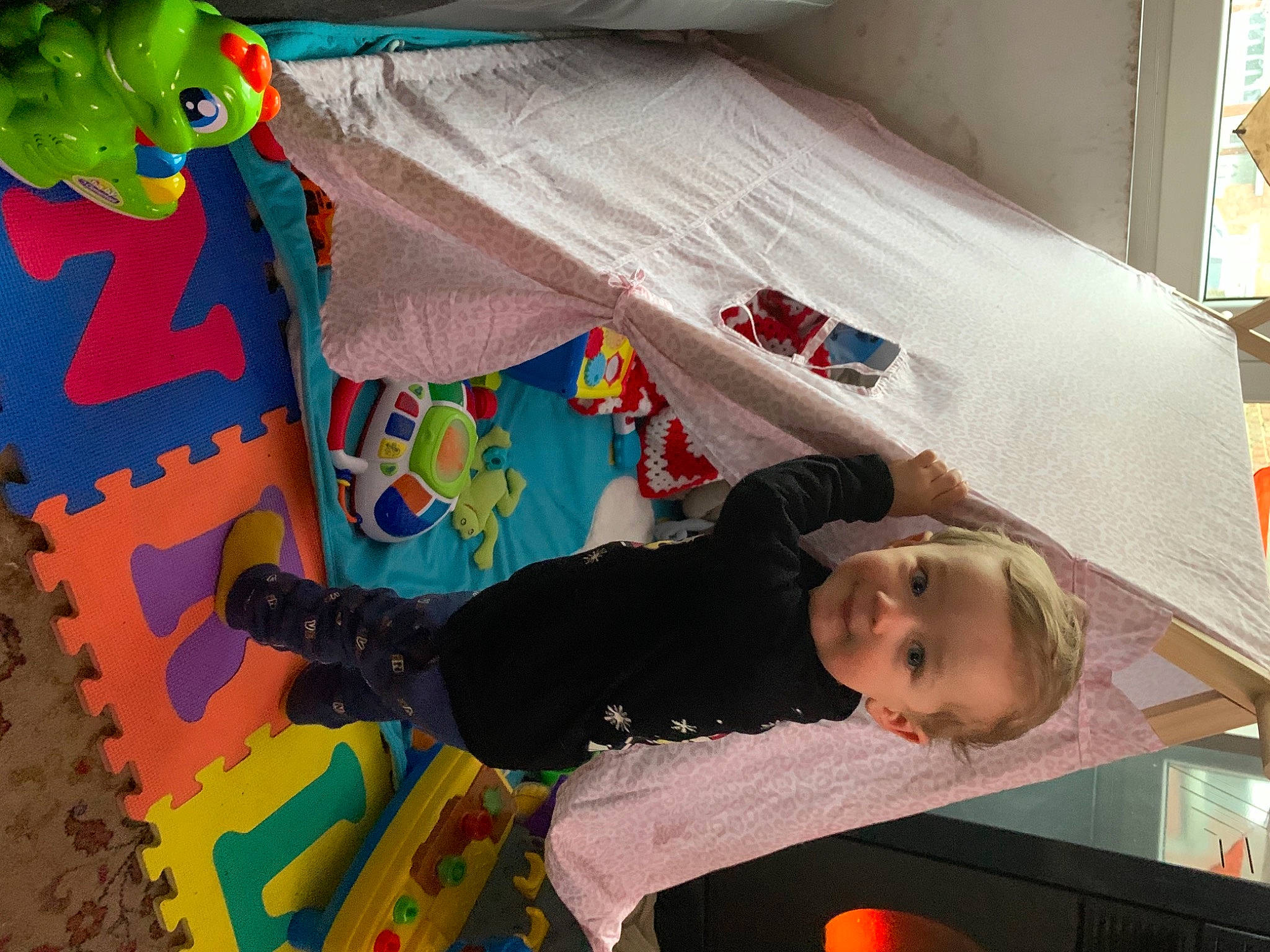 Louis a rejoint le concours — aidez-le/la à gagner de superbes lots ! adaptation, amphibian, baby, baby_products, baby_toddler_clothing, baby_toys, child, curious, dinosaur, frog, linens, person, play, playmat, plush, stuffed_toy, textile, toddler, toy, tree_frog