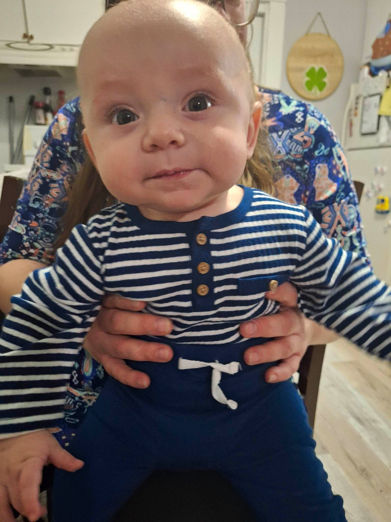 Wayne Jr joined the competition — help win amazing prizes! baby, baby_toddler_clothing, cheek, child, collar, electric_blue, eye, finger, fun, gesture, happy, iris, pattern, person, skin, sleeve, smile, standing, t_shirt, thumb