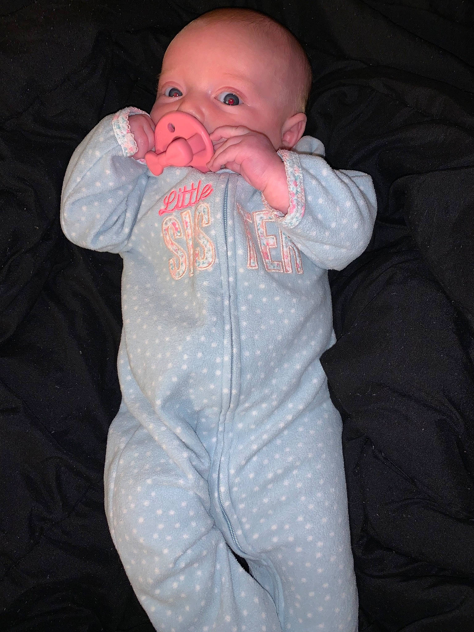 Mckenna joined the competition — help win amazing prizes! baby, baby_sleeping, baby_toddler_clothing, cheek, child, chin, comfort, eye, finger, flash_photography, gesture, head, human_body, lip, mouth, neck, nose, person, skin, sleeve