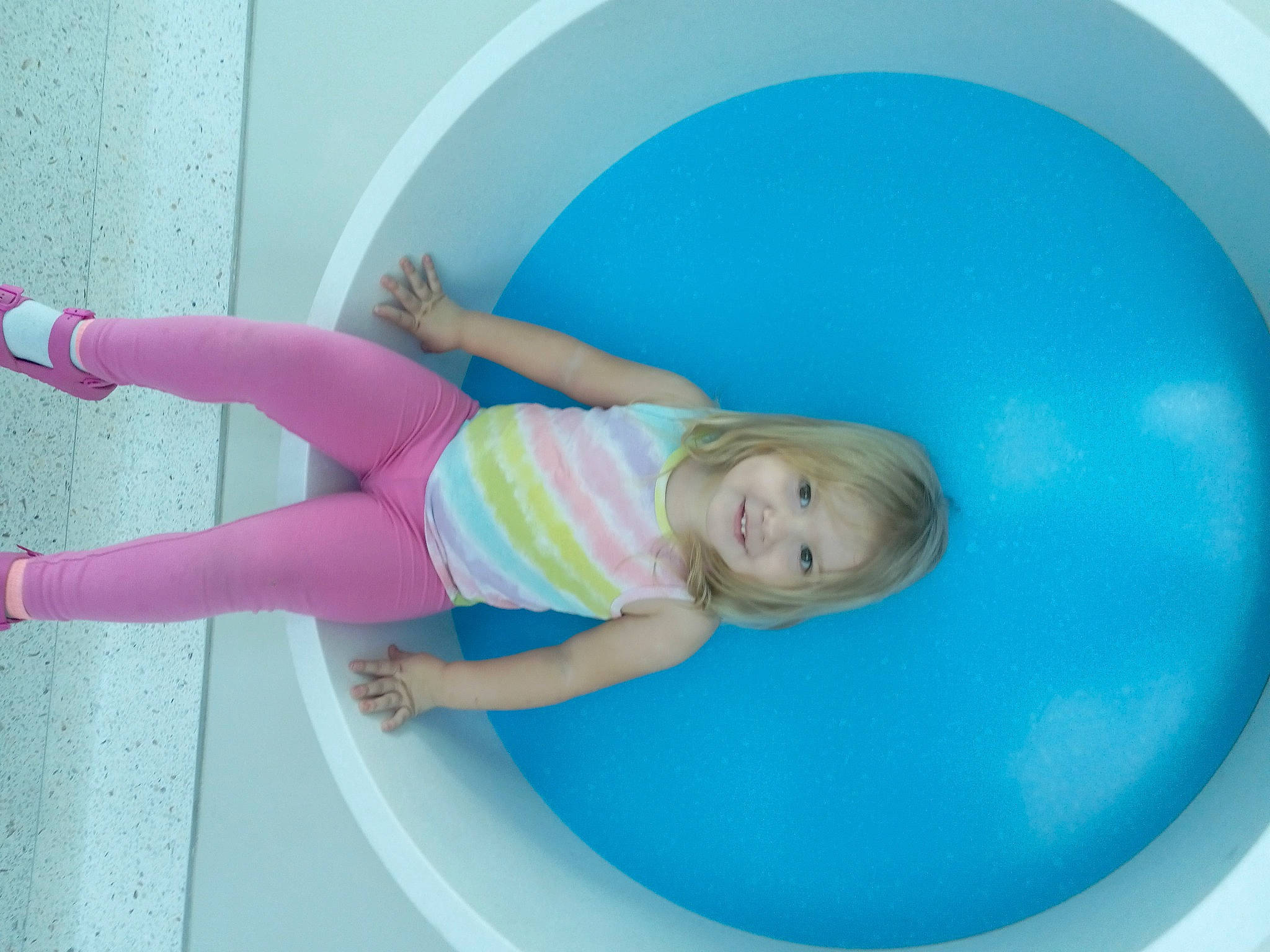 Laela joined the competition — help win amazing prizes! baby, baby_toddler_clothing, child, circle, elbow, electric_blue, facial_expression, fun, happy, human_leg, joy, leisure, magenta, person, pink, play, recreation, smile, t_shirt, thigh