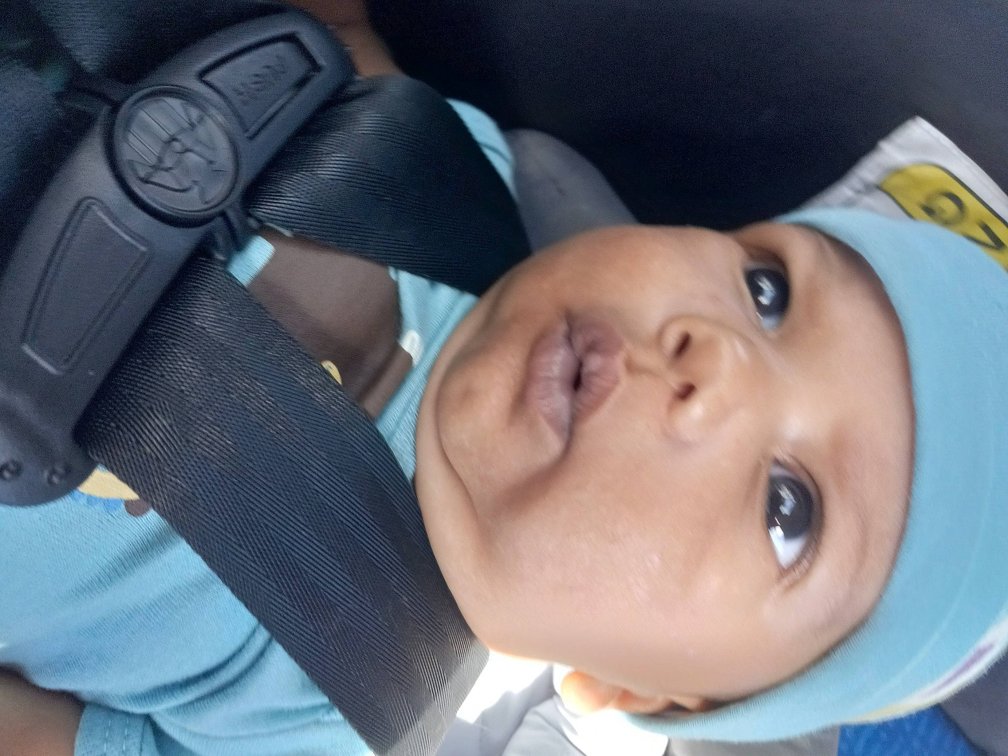 Kendrick joined the competition — help win amazing prizes! baby, baby_products, baby_toddler_clothing, car_seat, car_seat_cover, cheek, child, comfort, eyelash, family_car, finger, happy, headwear, lip, nose, person, personal_luxury_car, product, steering_wheel, toddler