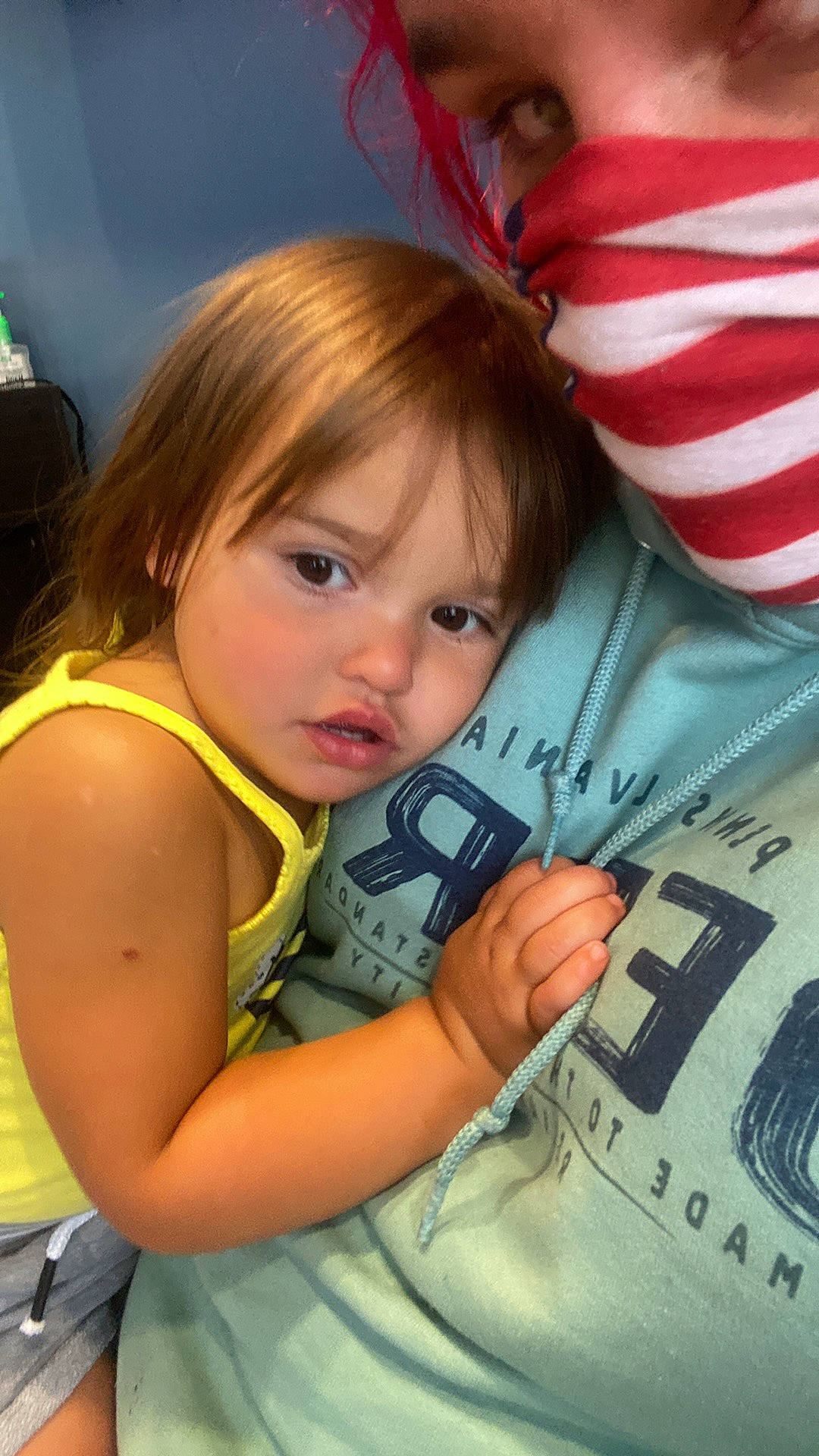 Kensleigh joined the competition — help win amazing prizes! arm, blond, carmine, child, cool, event, eye, flag_of_the_united_states, fun, hairstyle, hand, happy, nail, organ, people, person, sitting, skin, snapshot, t_shirt