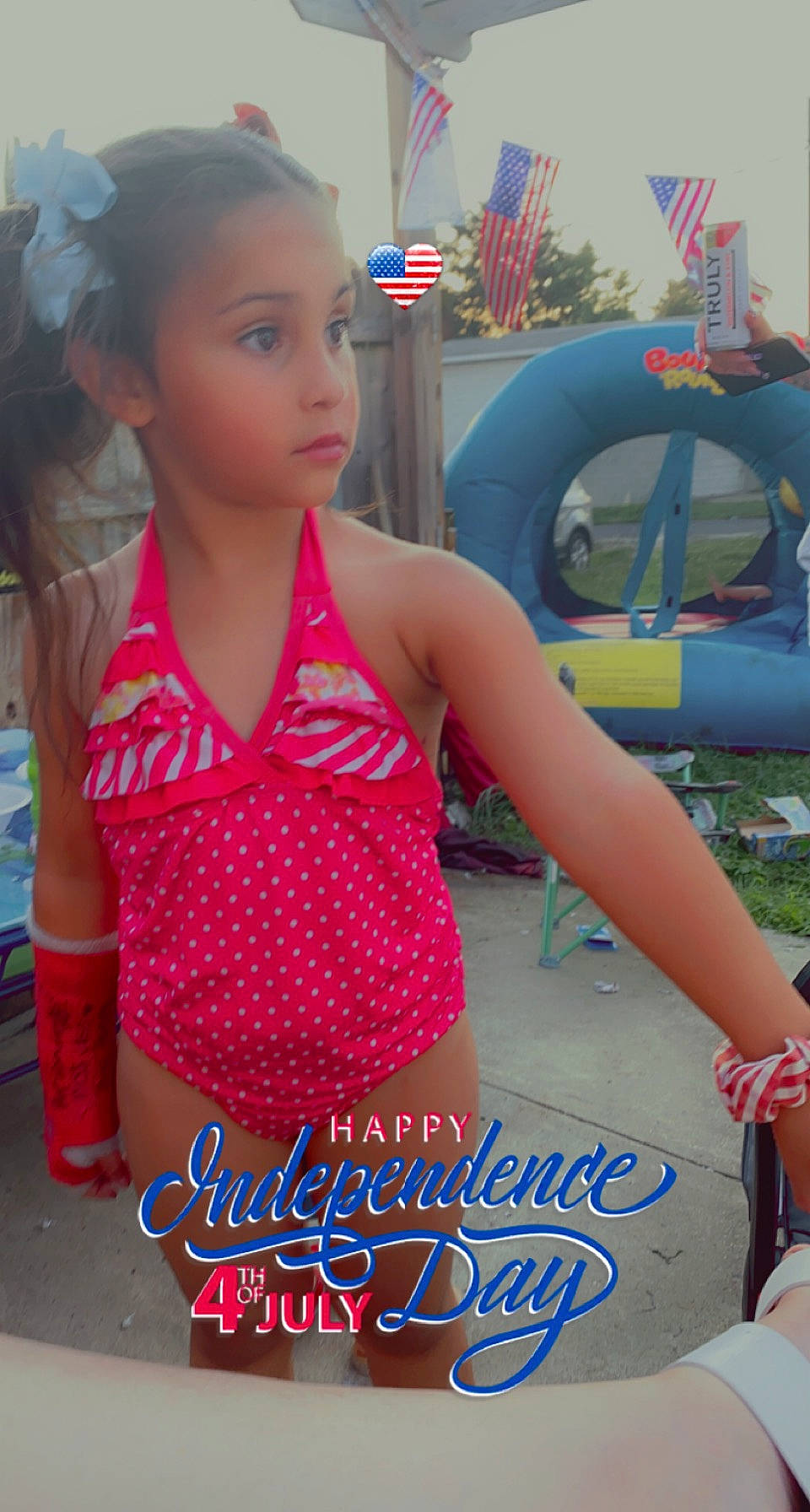Avianna joined the competition — help win amazing prizes! abdomen, advertising, child, fashion_accessory, fun, happy, human_leg, leisure, magenta, pattern, person, pink, play, polka_dot, recreation, selfie, sitting, summer, thigh, undergarment