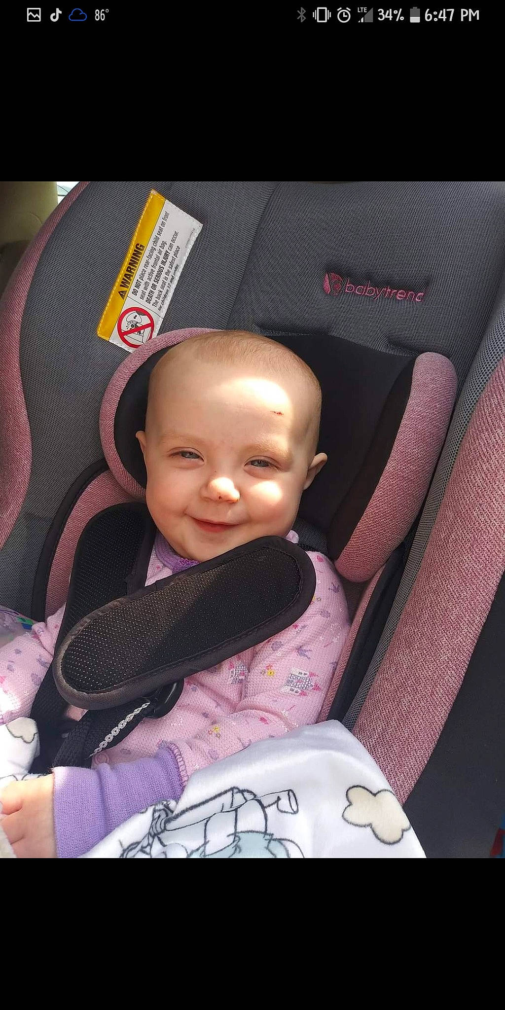 Emilee joined the competition — help win amazing prizes! audio_equipment, auto_part, automotive_design, baby, baby_carriage, car_seat, car_seat_cover, child, comfort, face, fun, head, head_restraint, joy, motor_vehicle, person, personal_luxury_car, smile, steering_part, steering_wheel