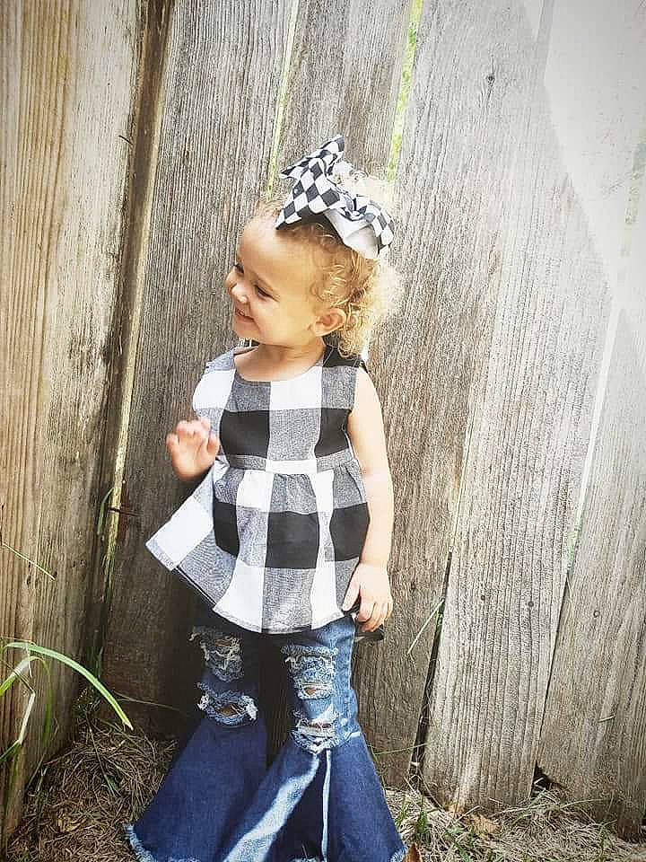 Trinity joined the competition — help win amazing prizes! baby_toddler_clothing, child, child_model, clothing, cool, denim, design, fashion_accessory, hair_accessory, headgear, jeans, pattern, person, photography, sleeve, t_shirt, toddler, trousers