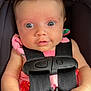 baby, infant, car_seat, harness, pink_clothing, child, face, eyes, hands, seatbelt, straps, safety, cute, portrait, indoor, closeup, person, expression, child_seat, young