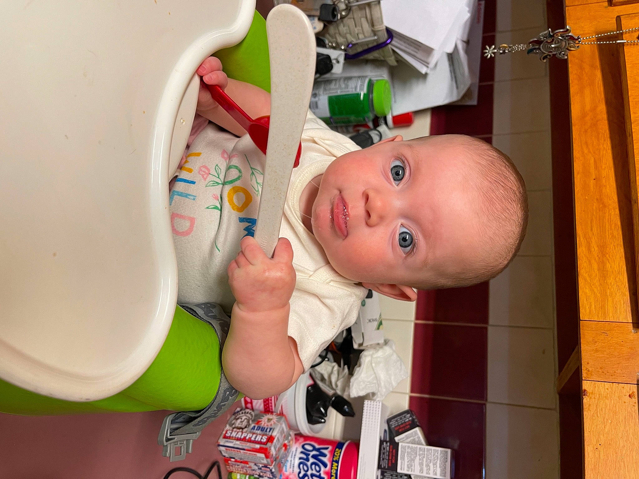 Faye is registered to the contest to win money with this photo: baby, baby_products, baby_safety, baby_toddler_clothing, baby_toys, child, comfort, drinkware, finger, fun, nose, person, plastic, room, skin, smile, toddler, toy
