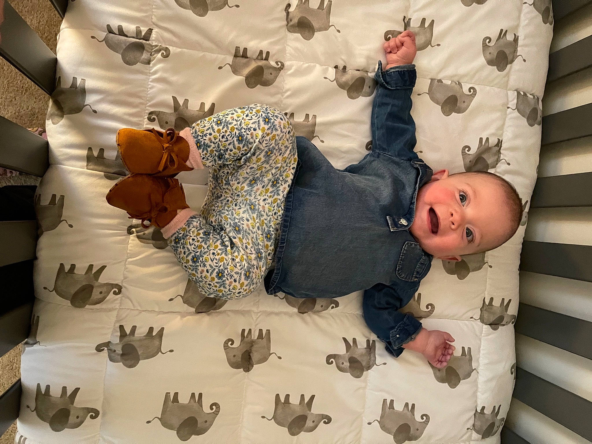 Faye is registered to the contest to win money with this photo: baby, beauty, child, comfort, event, eyewear, fashion, flooring, fun, happy, human, linens, pattern, peach, person, room, textile, toddler, tree, white