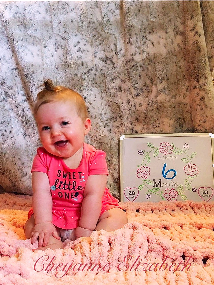 Cheyanne joined the competition — help win amazing prizes! baby, baby_toddler_clothing, child, joy, person, pink, sitting, skin, textile, toddler