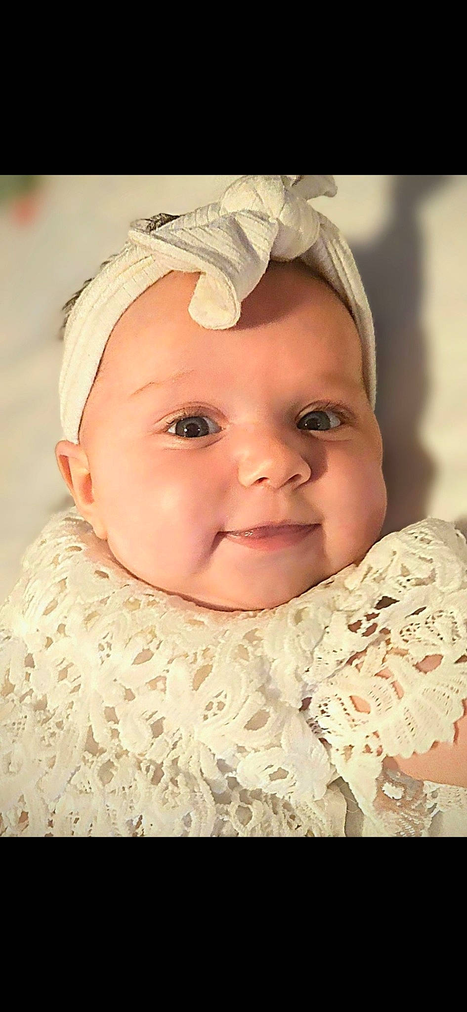 Saphira joined the competition — help win amazing prizes! baby, baby_toddler_clothing, cheek, child, eye, eyebrow, eyelash, fashion_accessory, flash_photography, hair_accessory, happy, headband, headpiece, headwear, iris, lip, nose, person, skin, sleeve